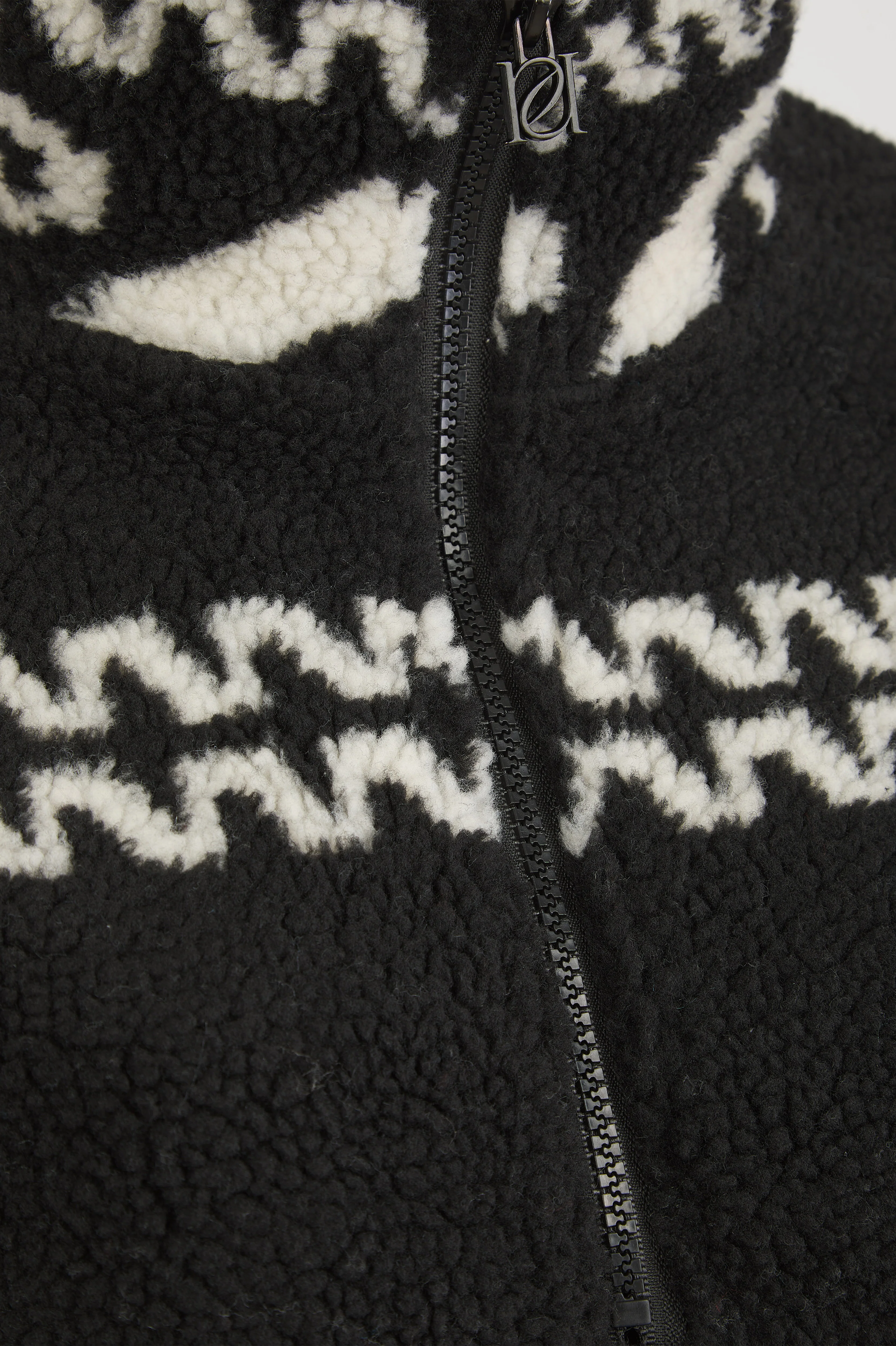 Aztec Detail Quarter Zip Borg Sweatshirt - Core Black - Image 9