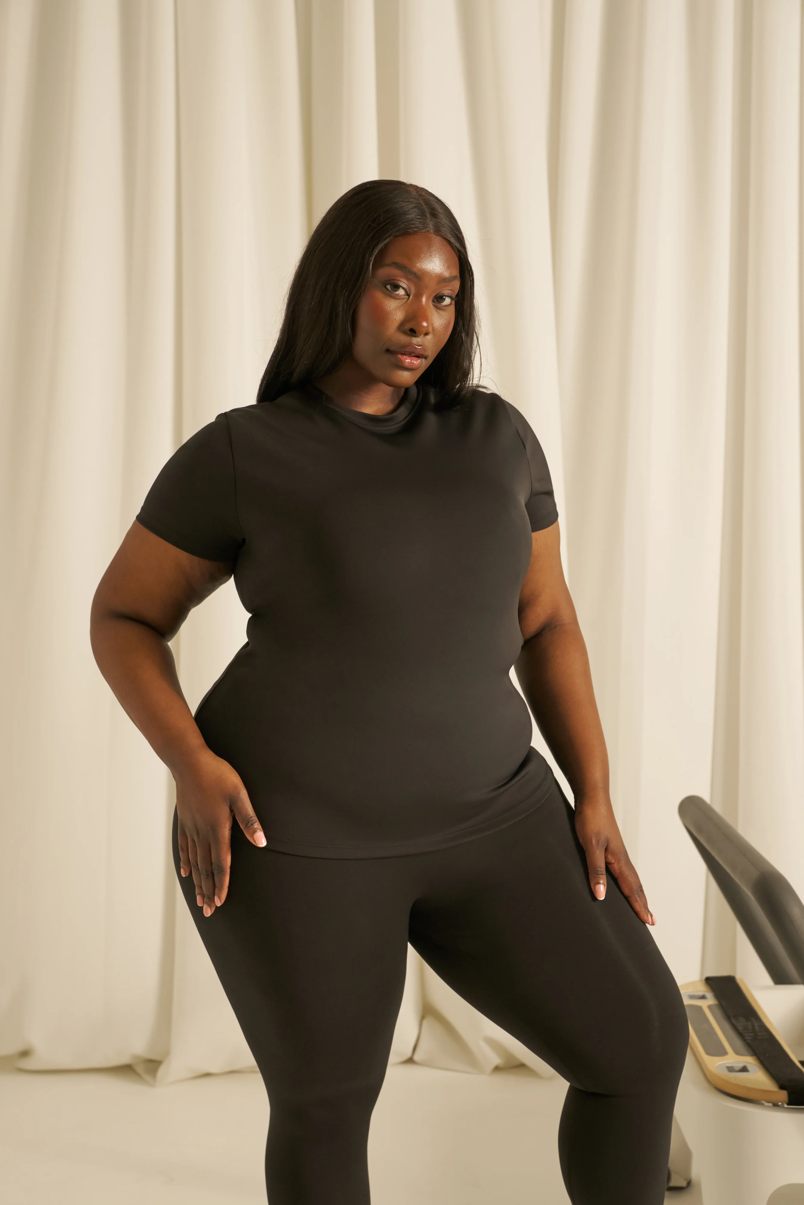 Smoothform Built In Bra Short Sleeve Top - Core Black - Image 11