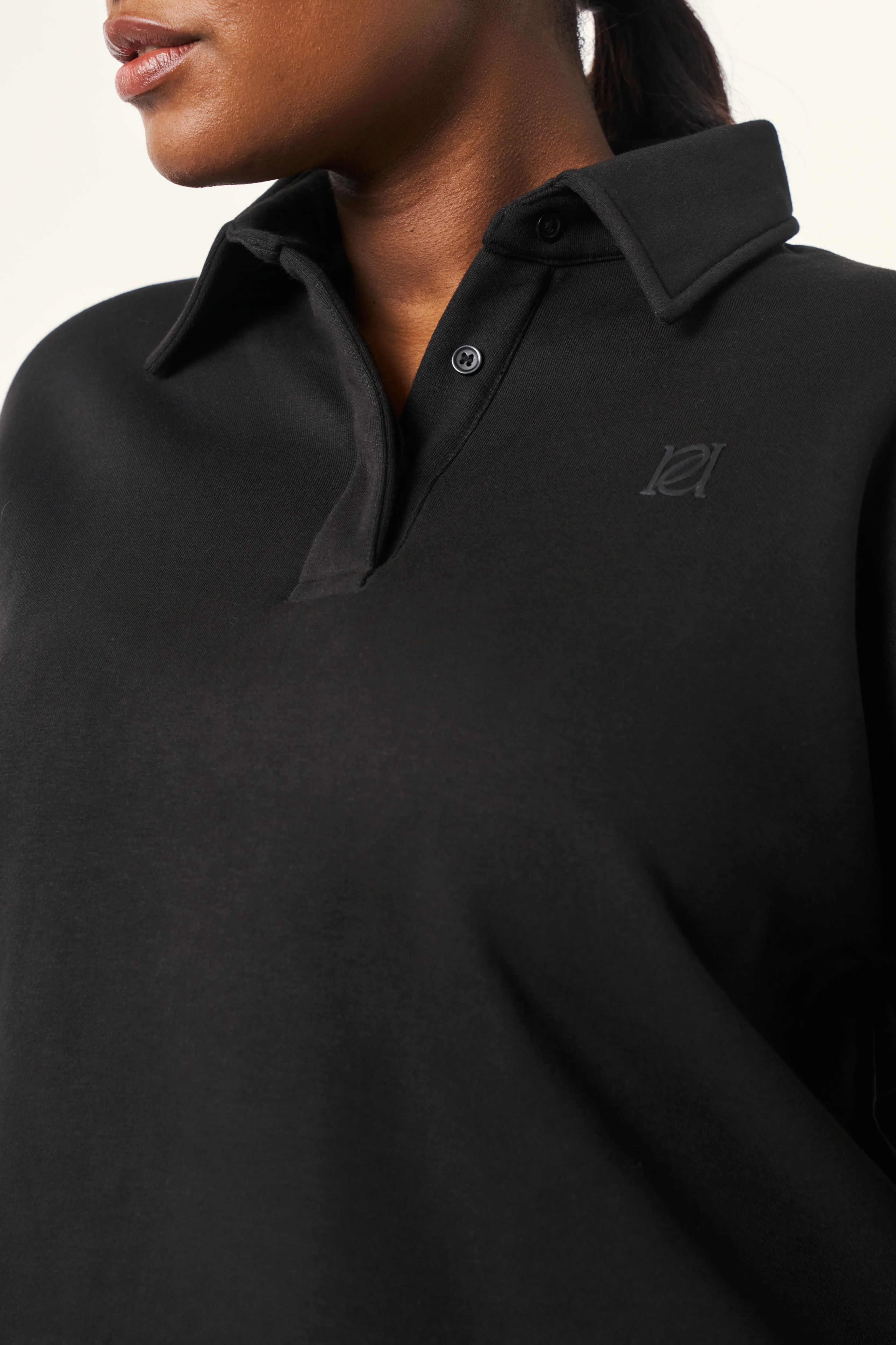 Button Front Collar 2 in 1 Tracksuit - Core Black - Image 6