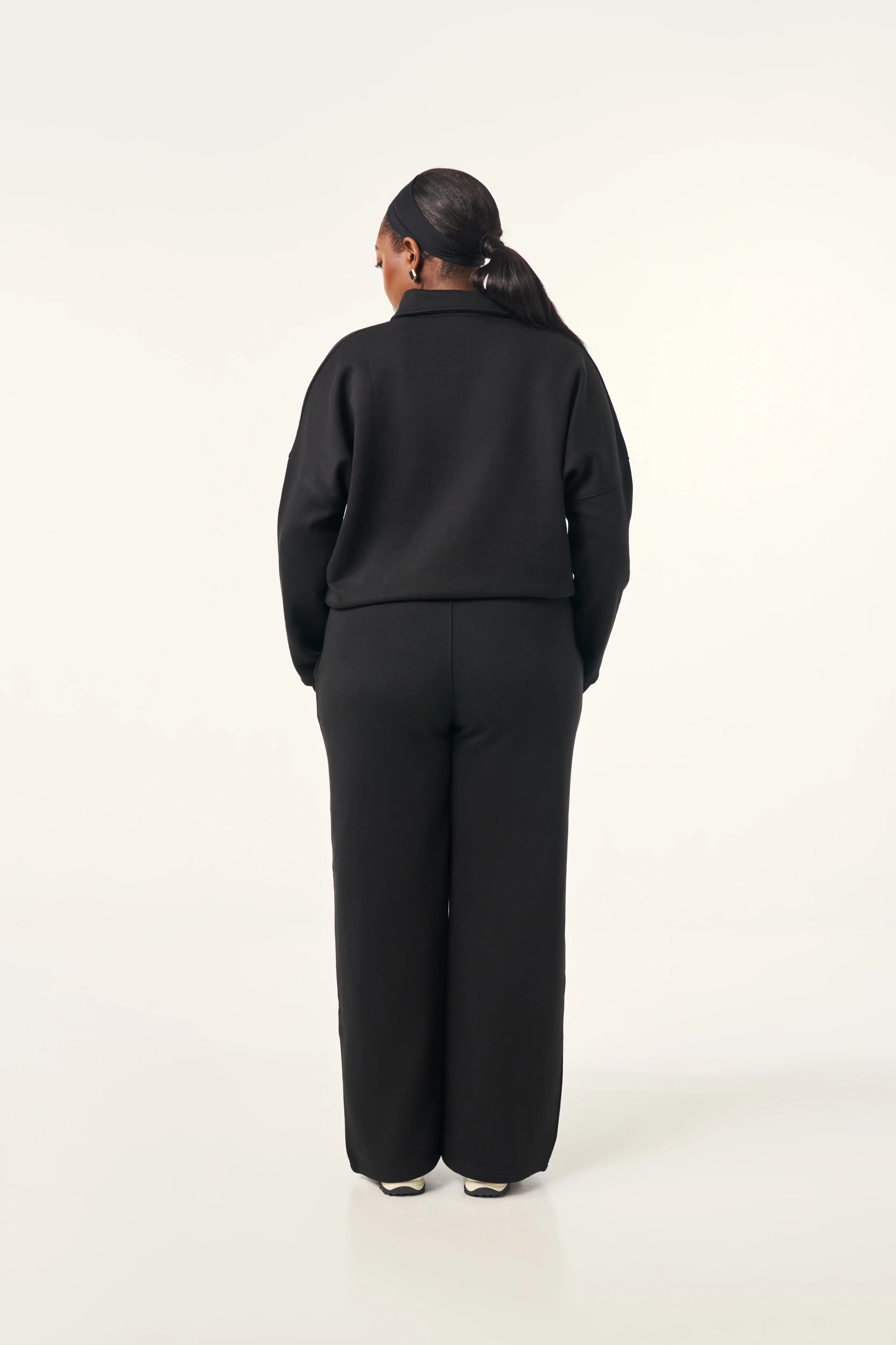Button Front Collar 2 in 1 Tracksuit - Core Black - Image 7