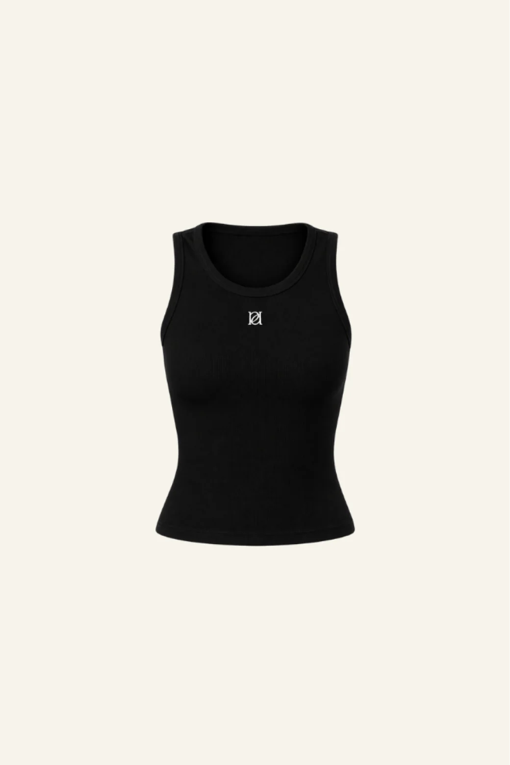 Ribbed Emblem Vest Top - Core Black - Image 10