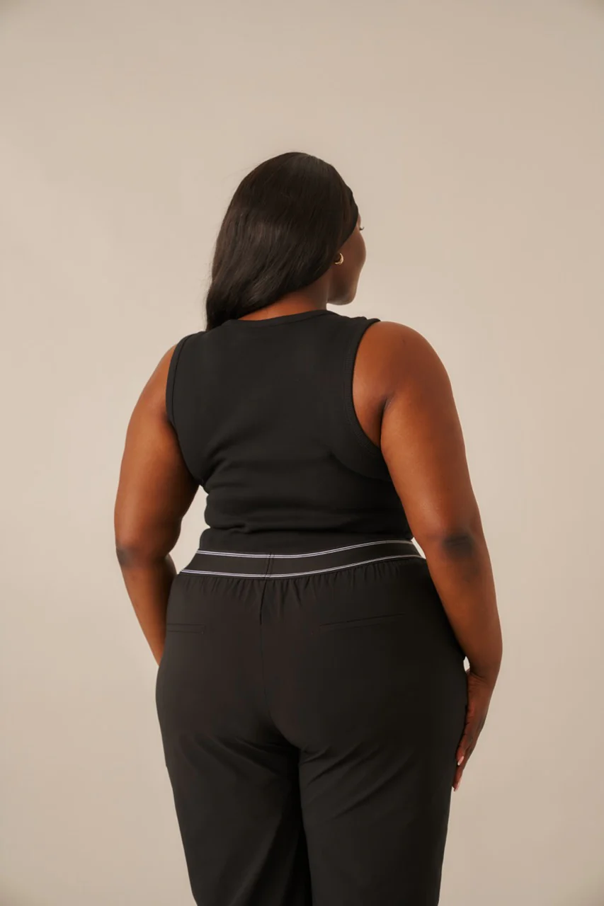 Ribbed Emblem Vest Top - Core Black - Image 9