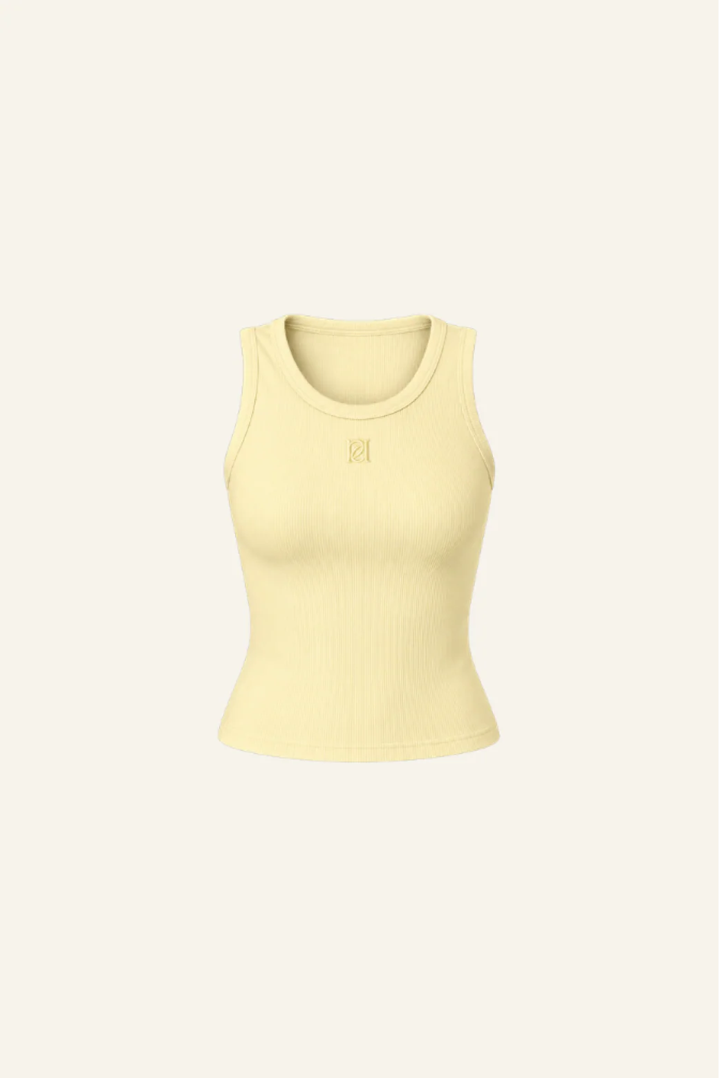 Ribbed Emblem Vest Top - Lemon Sorbet - Image 12