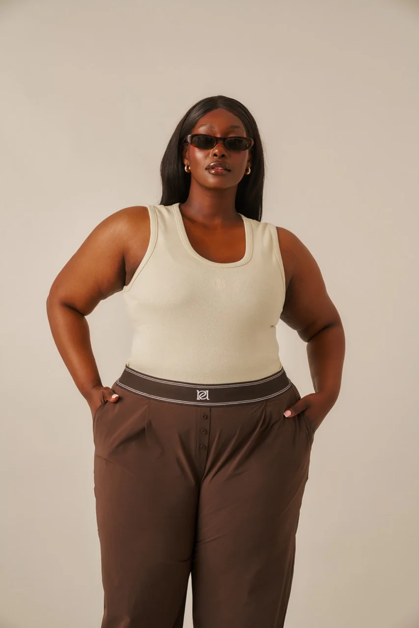 Ribbed Emblem Vest Top - Lemon Sorbet - Image 9