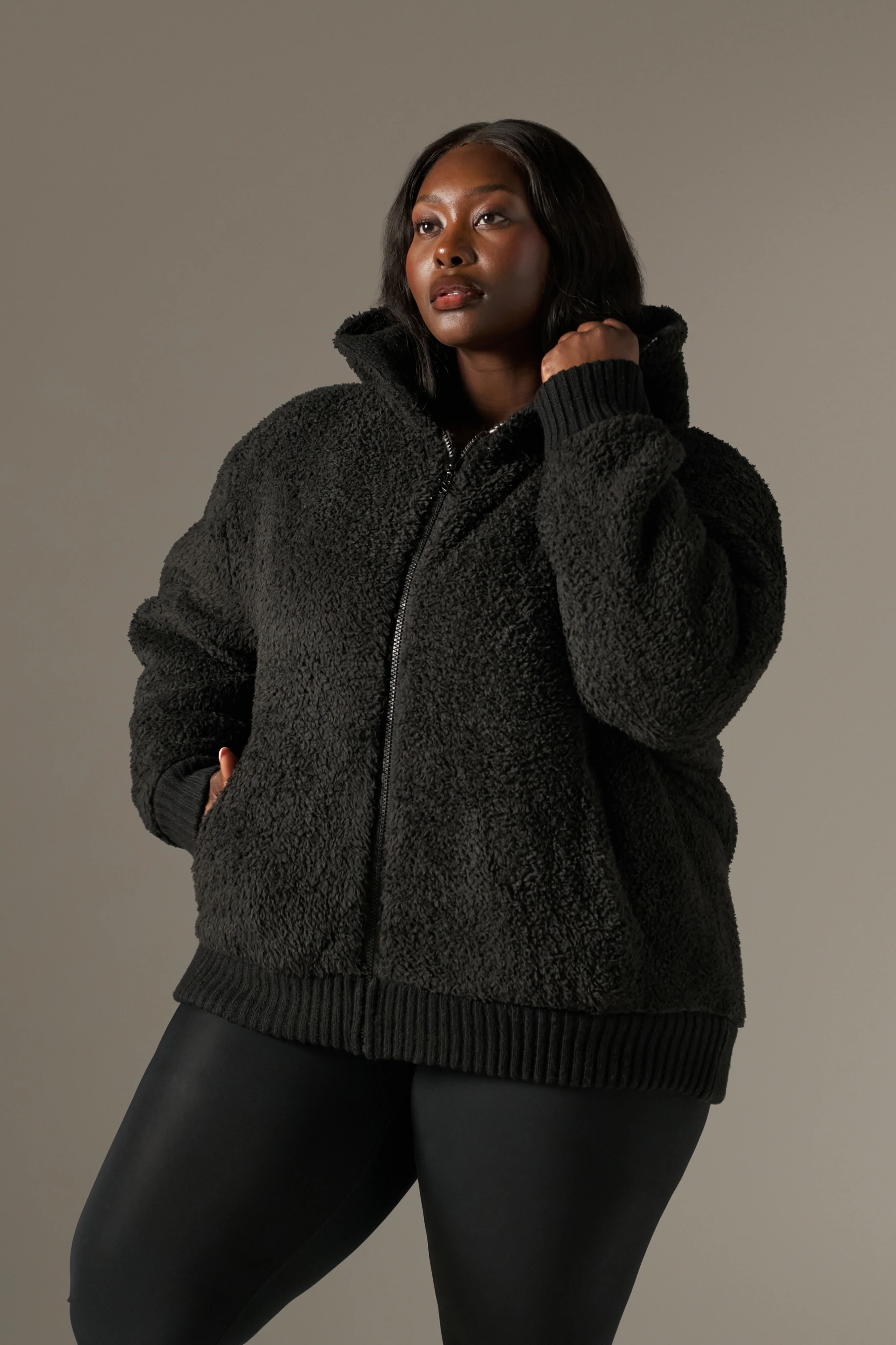 Fairisle Reversible Zip Through Knitted Hoodie - Core Black - Image 11