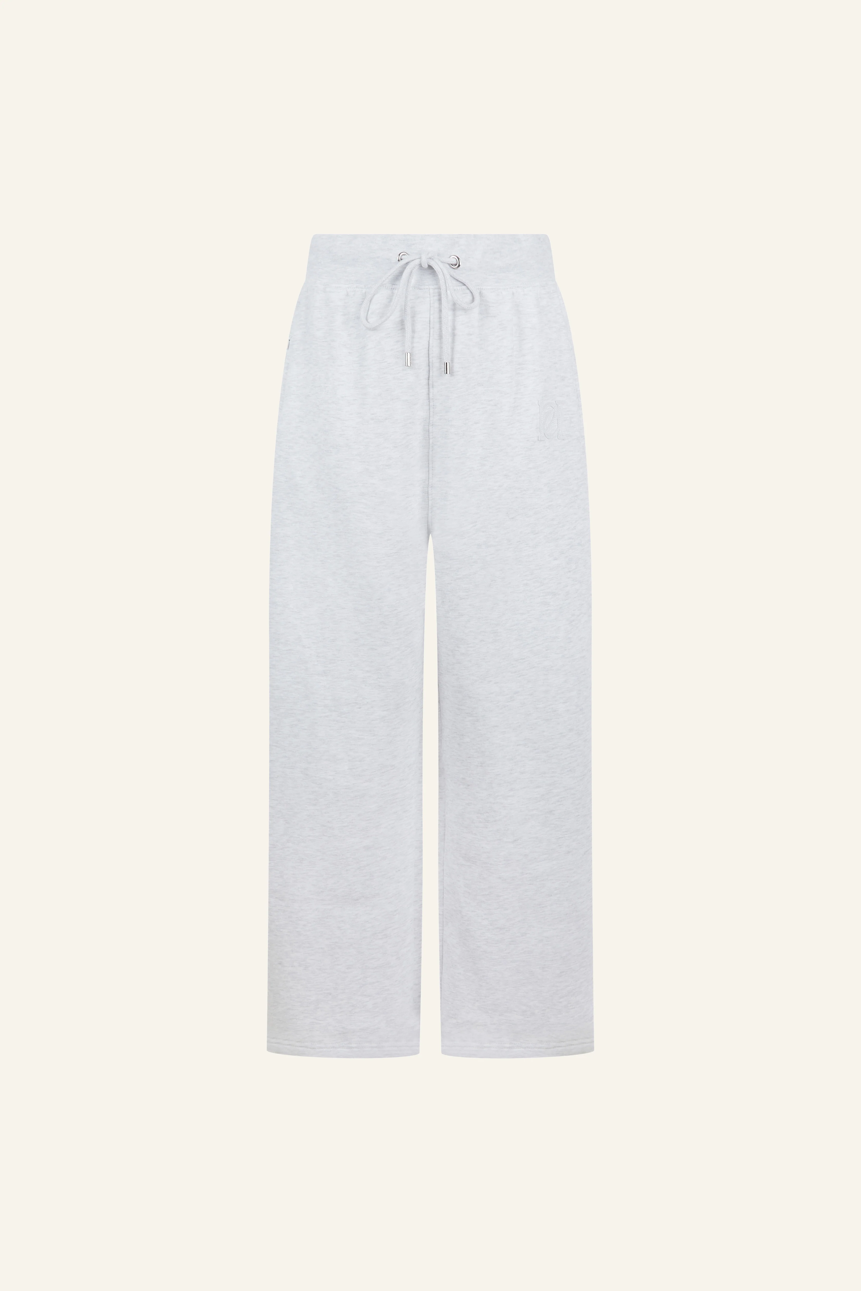 High Waist Wide Leg Joggers - Grey Marl - Image 8