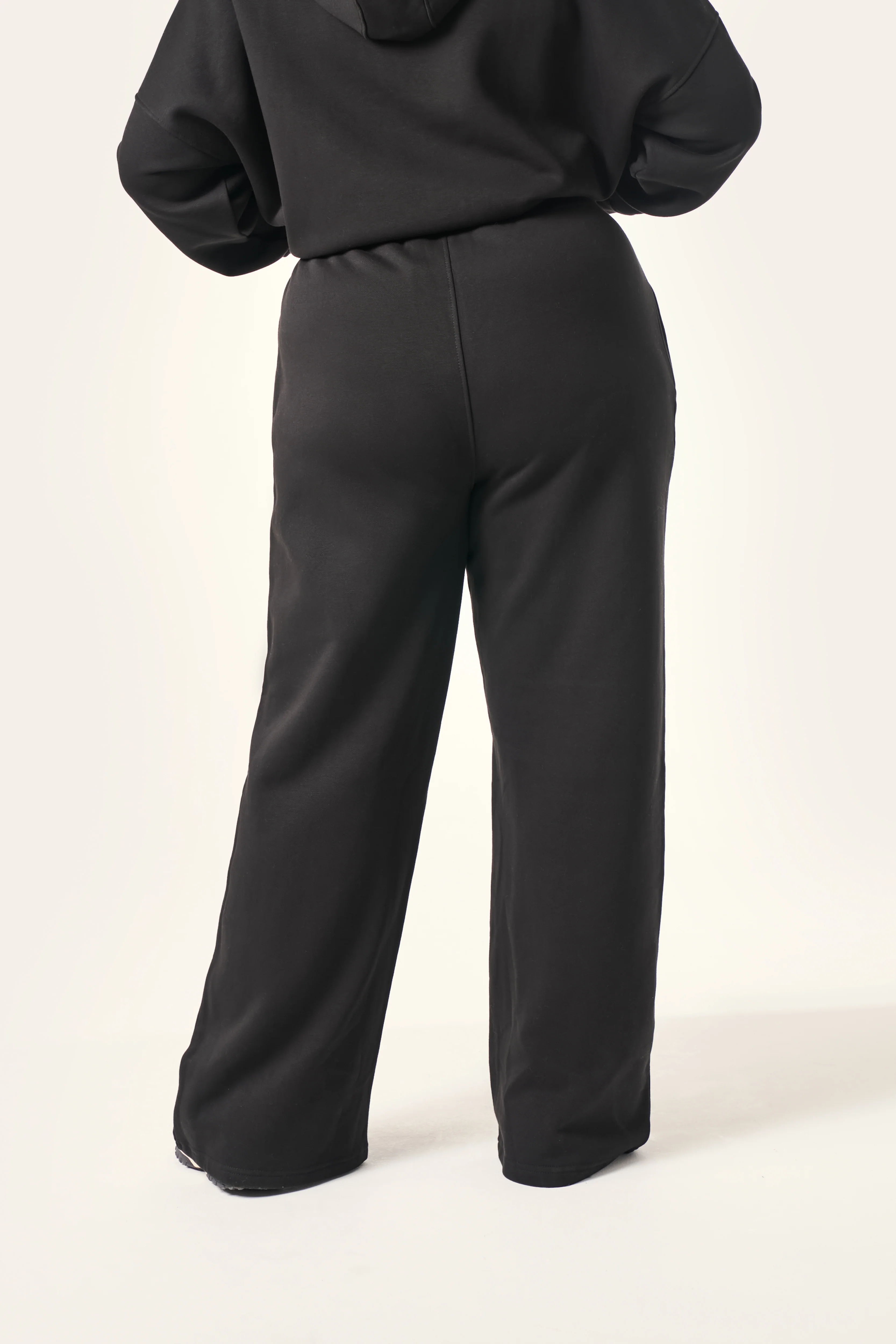 High Waist Wide Leg Joggers - Core Black - Image 7