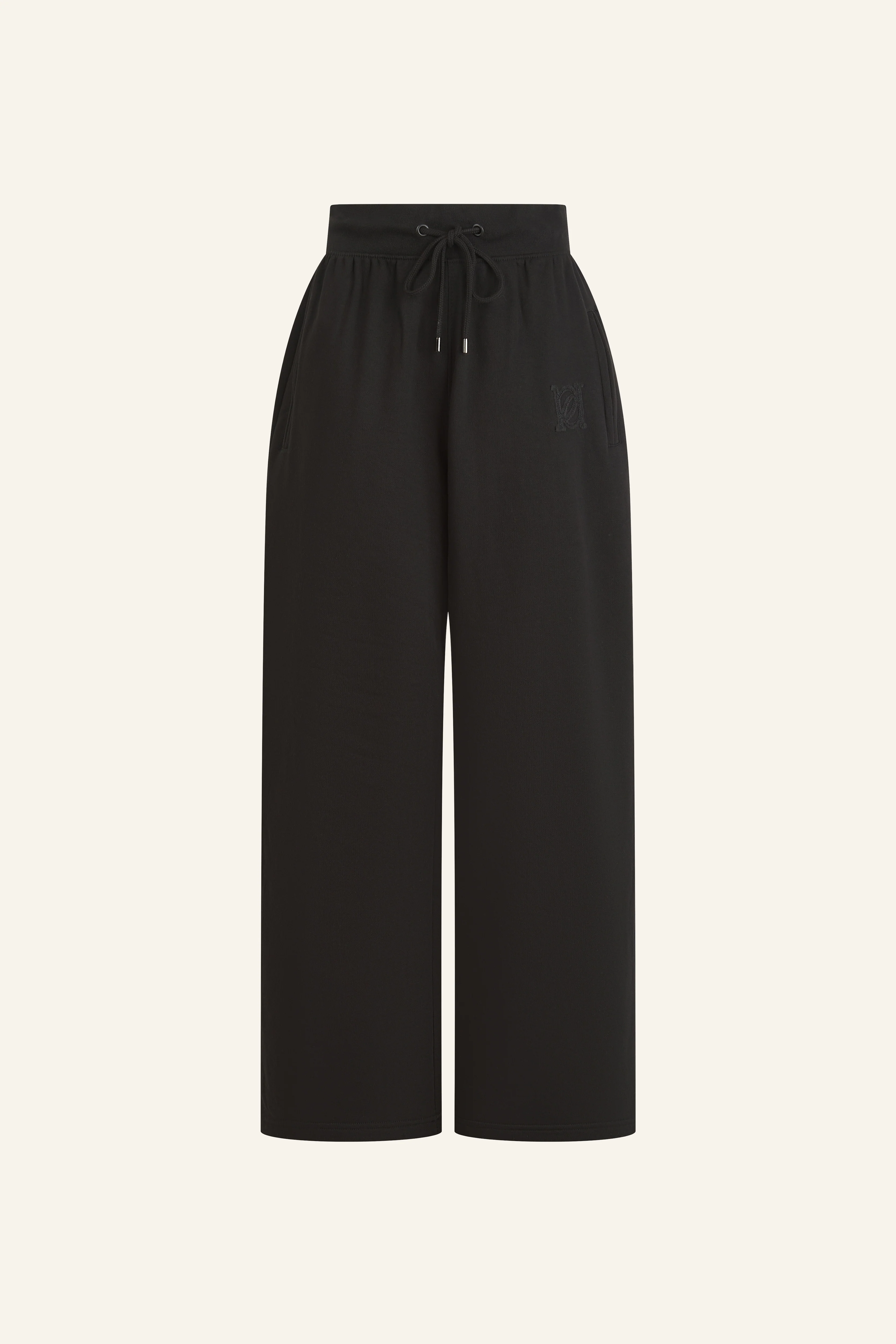 High Waist Wide Leg Joggers - Core Black - Image 8