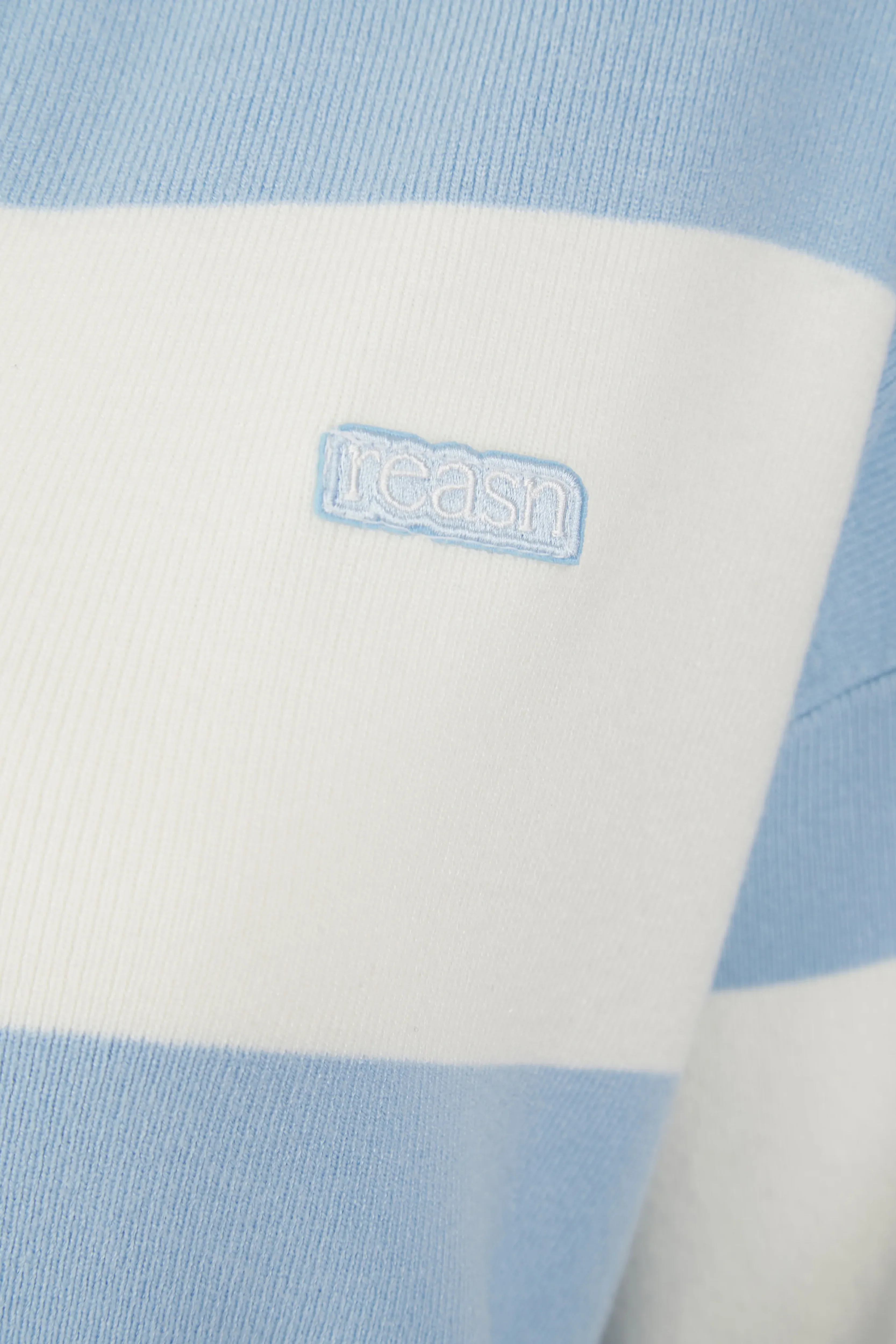 Knitted Stripe Rugby Polo Jumper - Powder Blue - Image 10