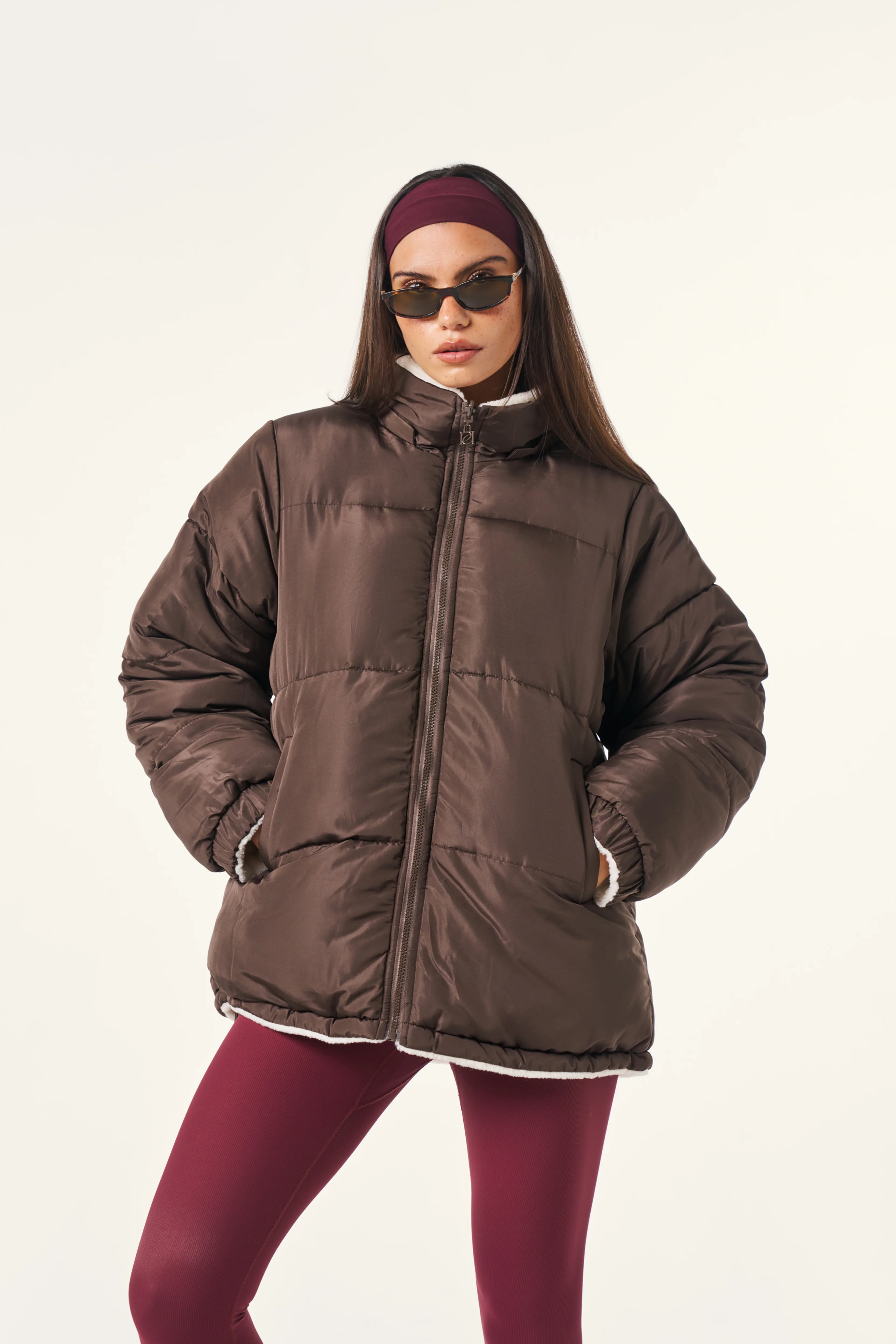 Multiway Reversible Puffer Coat - Espresso - Image 3