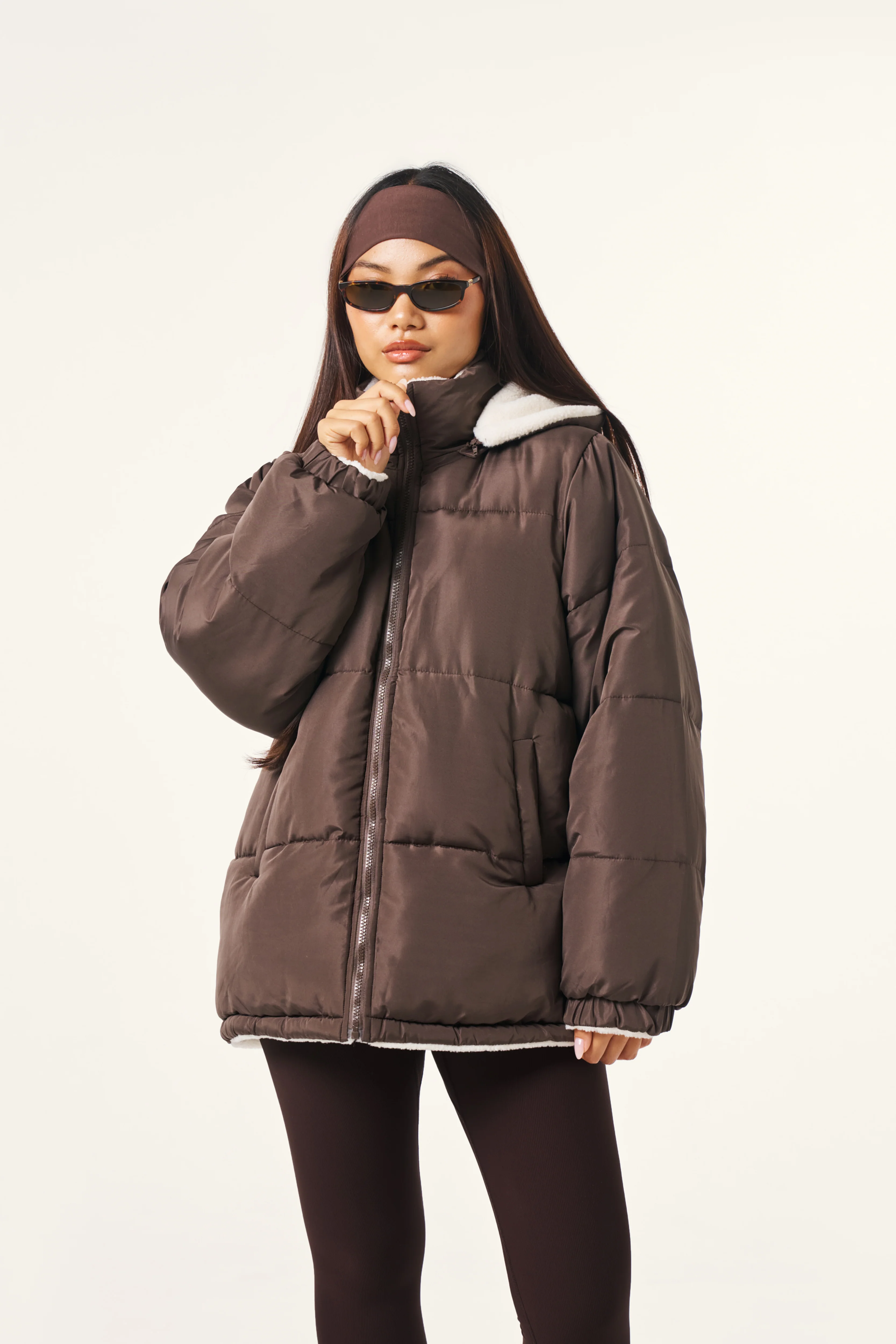 Multiway Reversible Puffer Coat - Espresso - Image 4