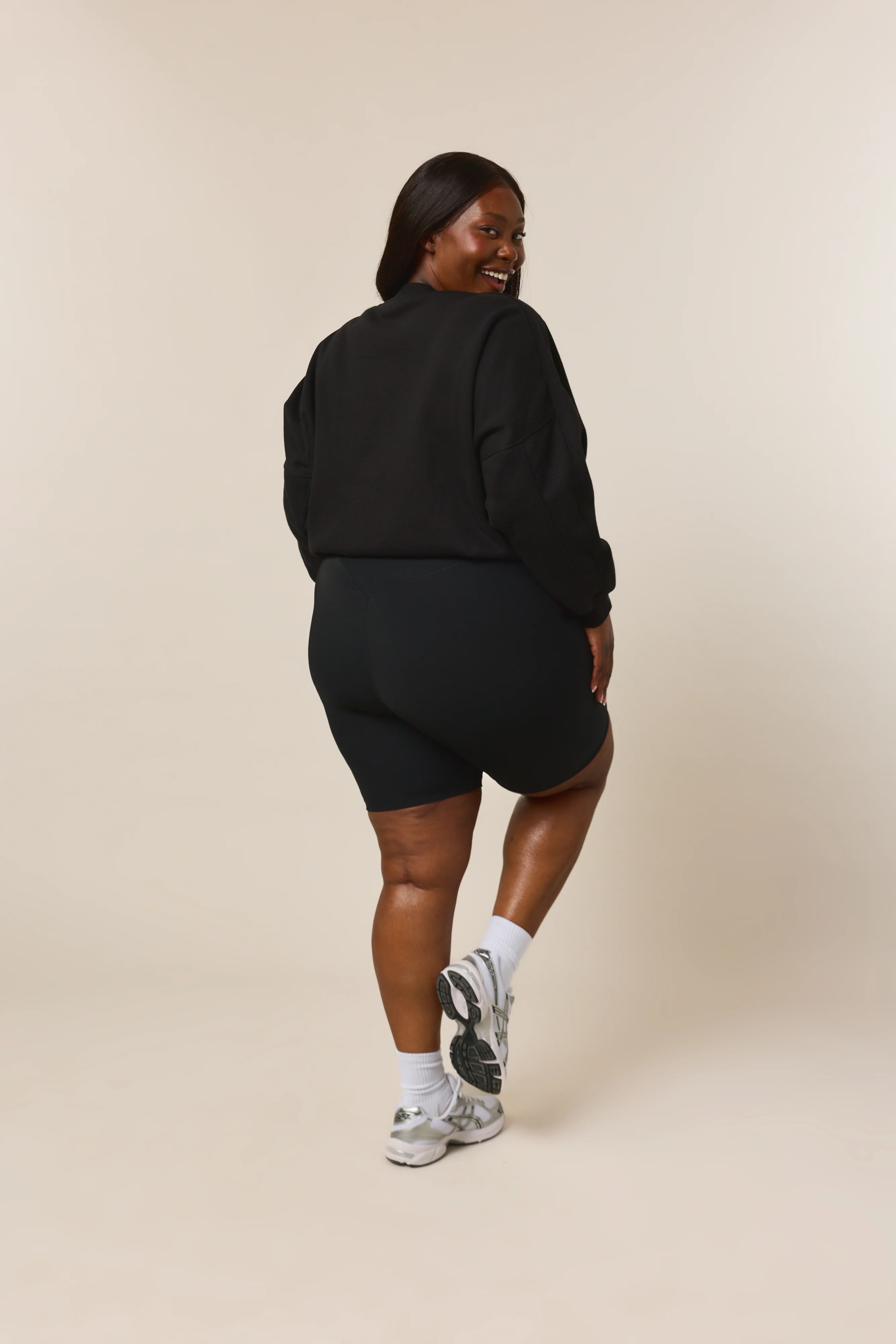 Oversized Branded Crew Neck Sweatshirt - Core Black - Image 8