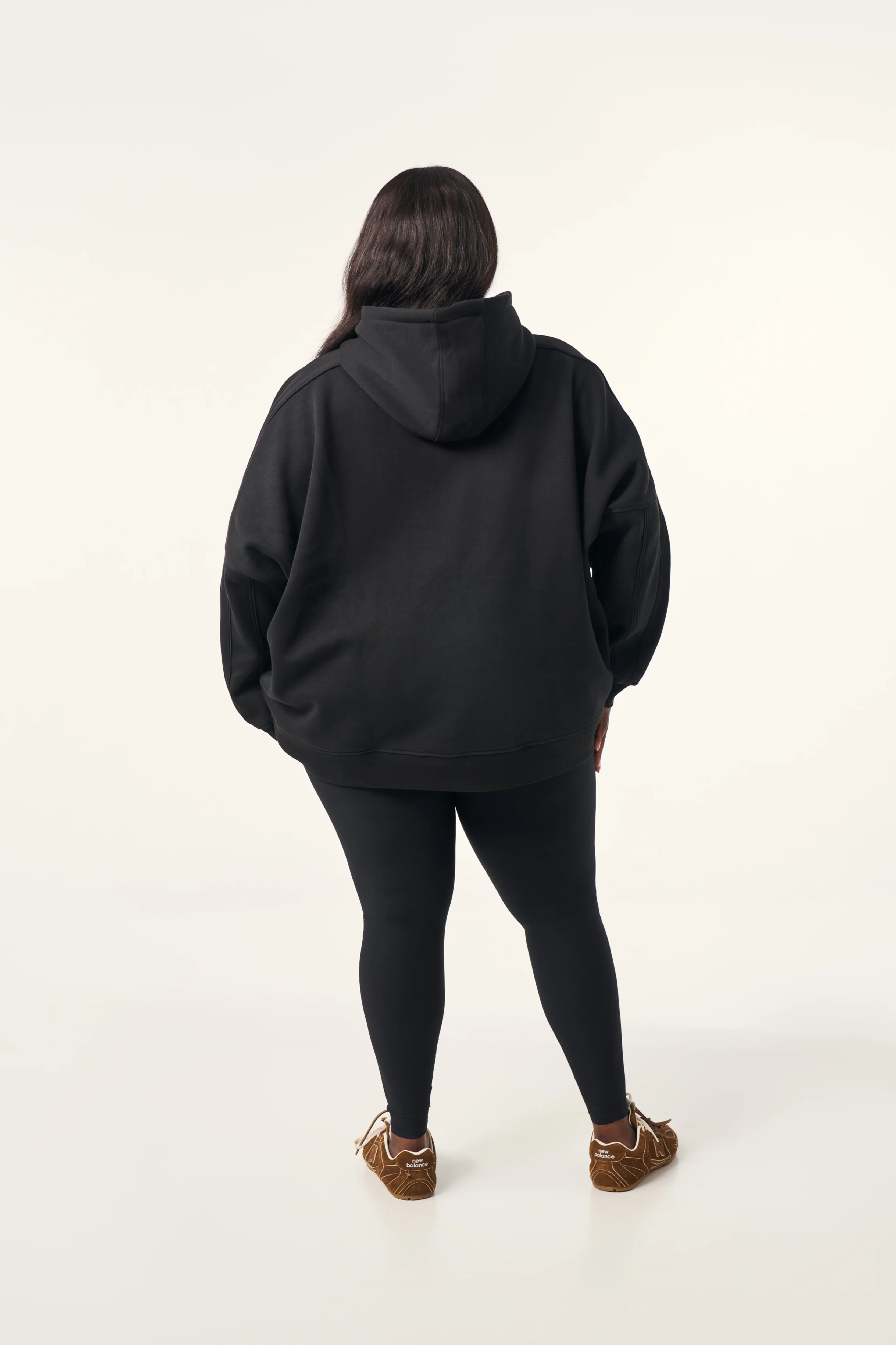 Oversized Branded Hoodie - Core Black - Image 7