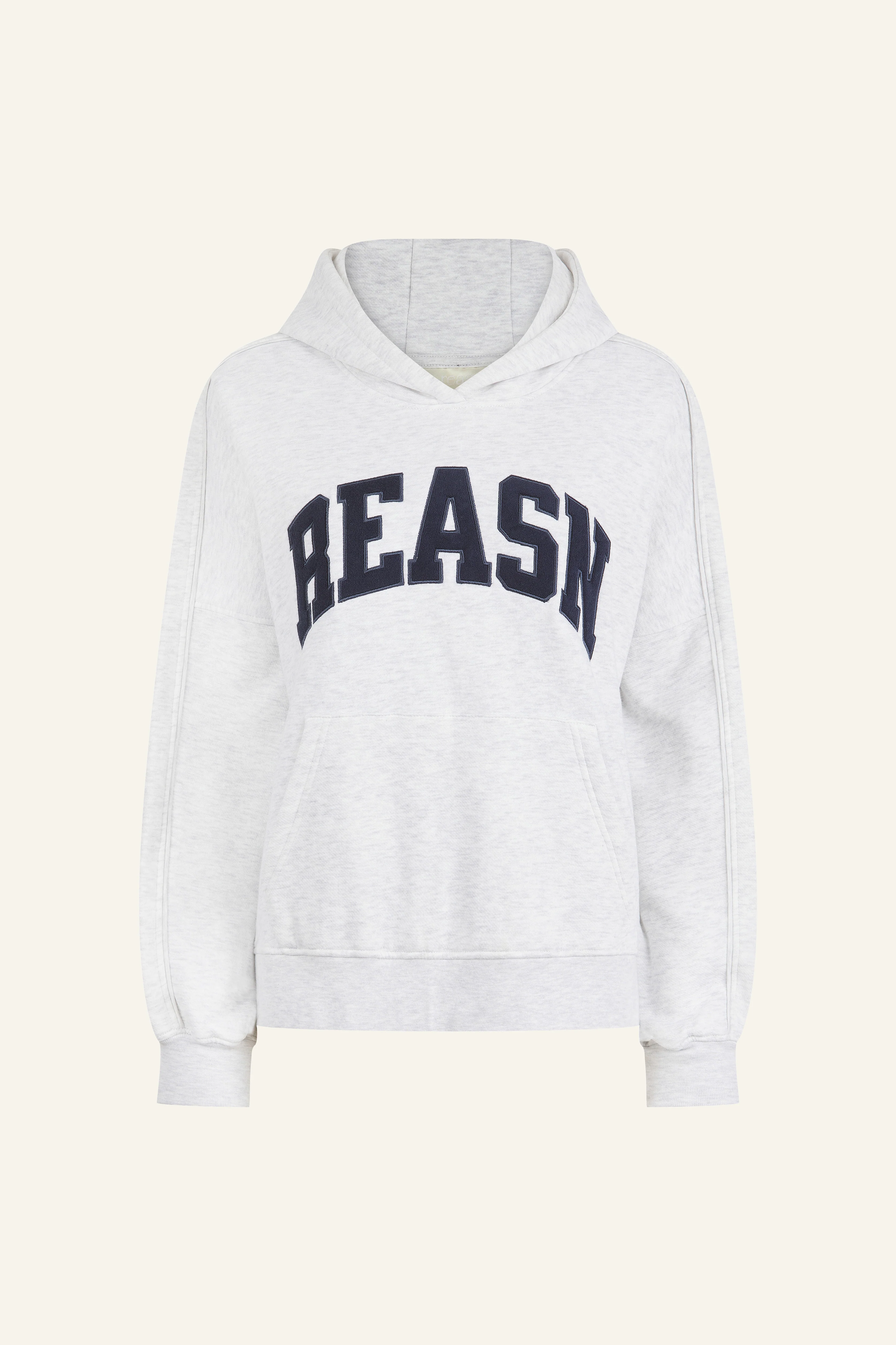 Oversized Branded Hoodie - Grey Marl - Image 5