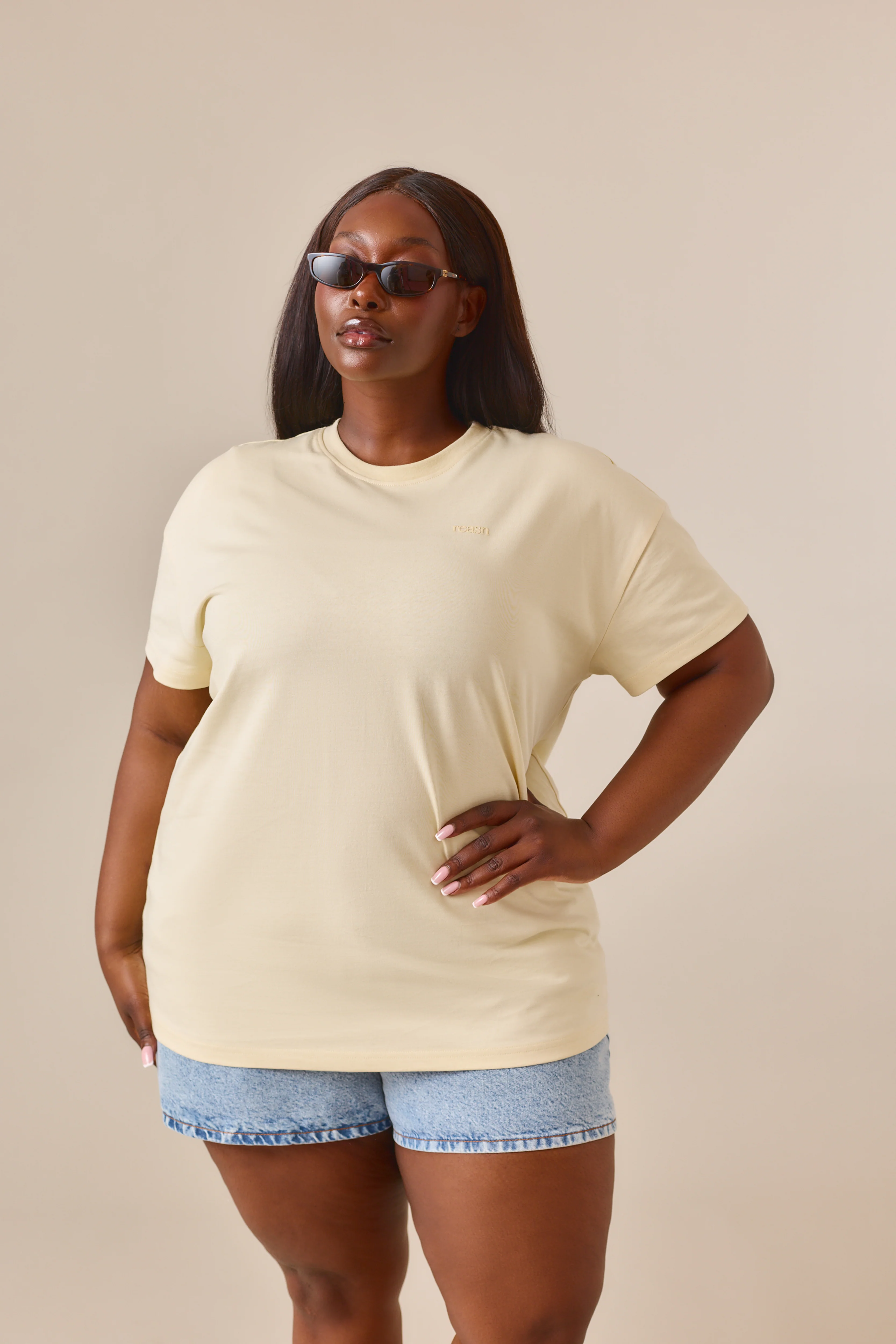 Oversized Branded T-Shirt - Lemon Sorbet - Image 4