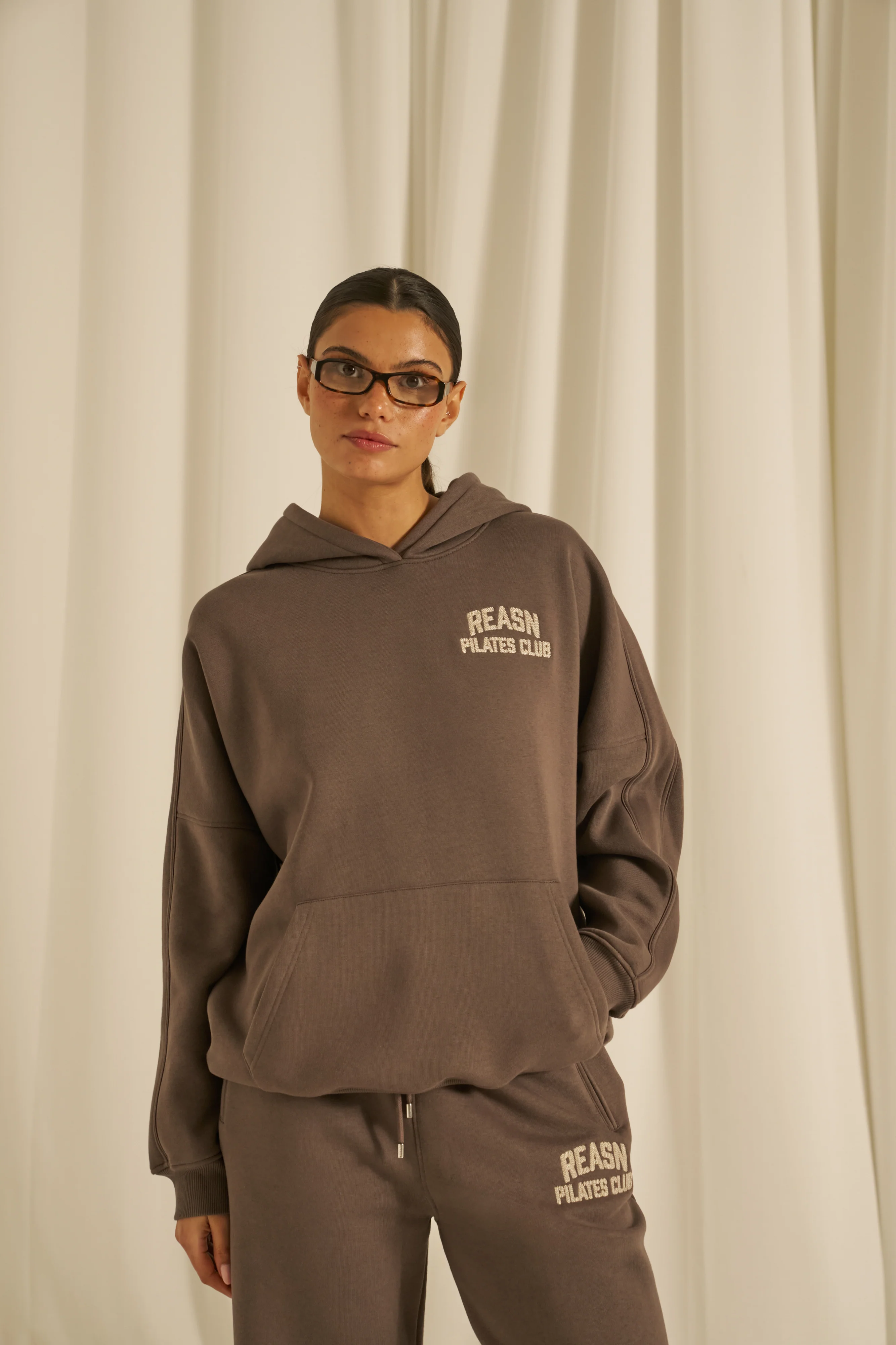 Oversized Graphic Hoodie - Plum Truffle - Image 3