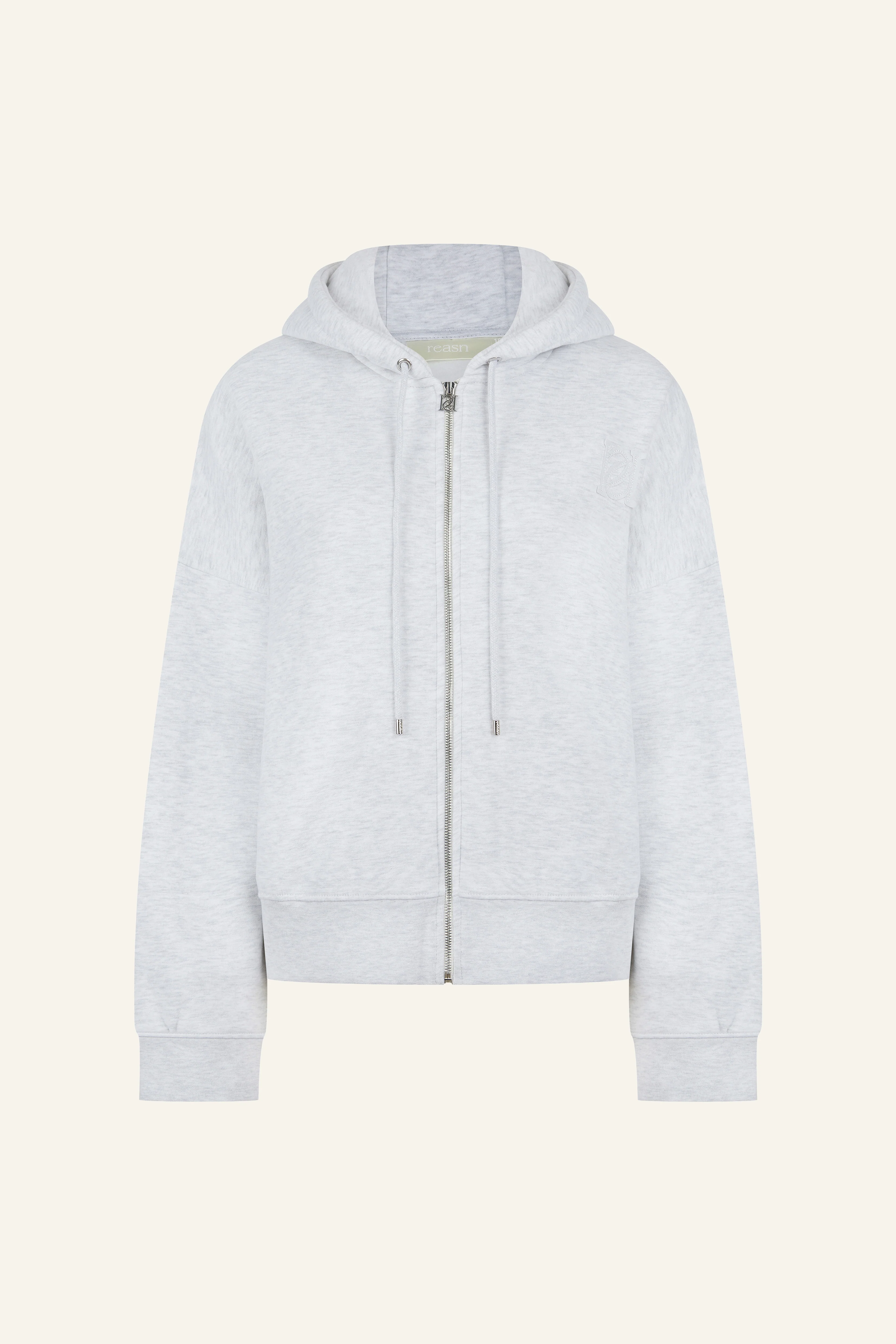 Zip Through Hoodie - Grey Marl - Image 7