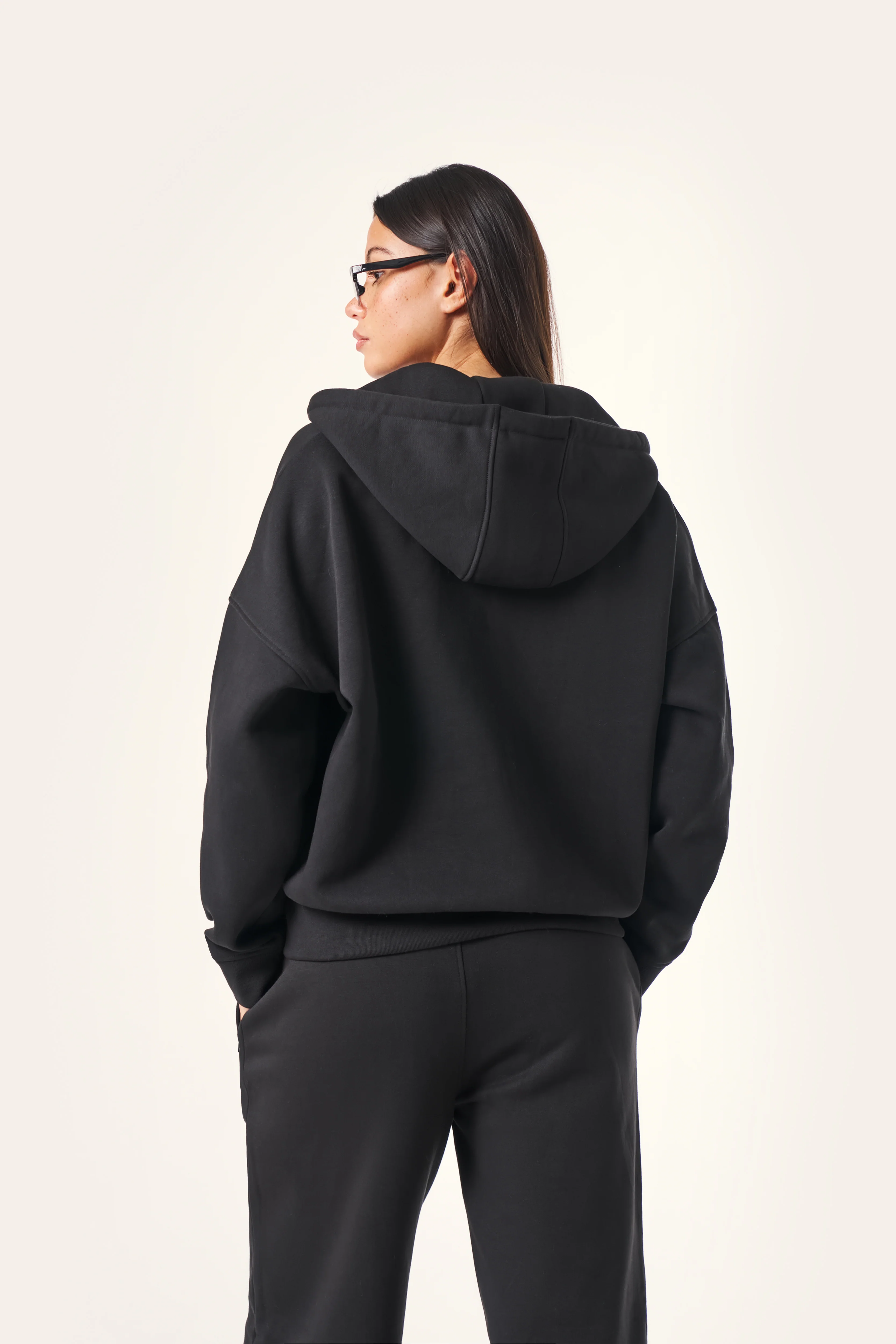 Zip Through Hoodie - Core Black - Image 4