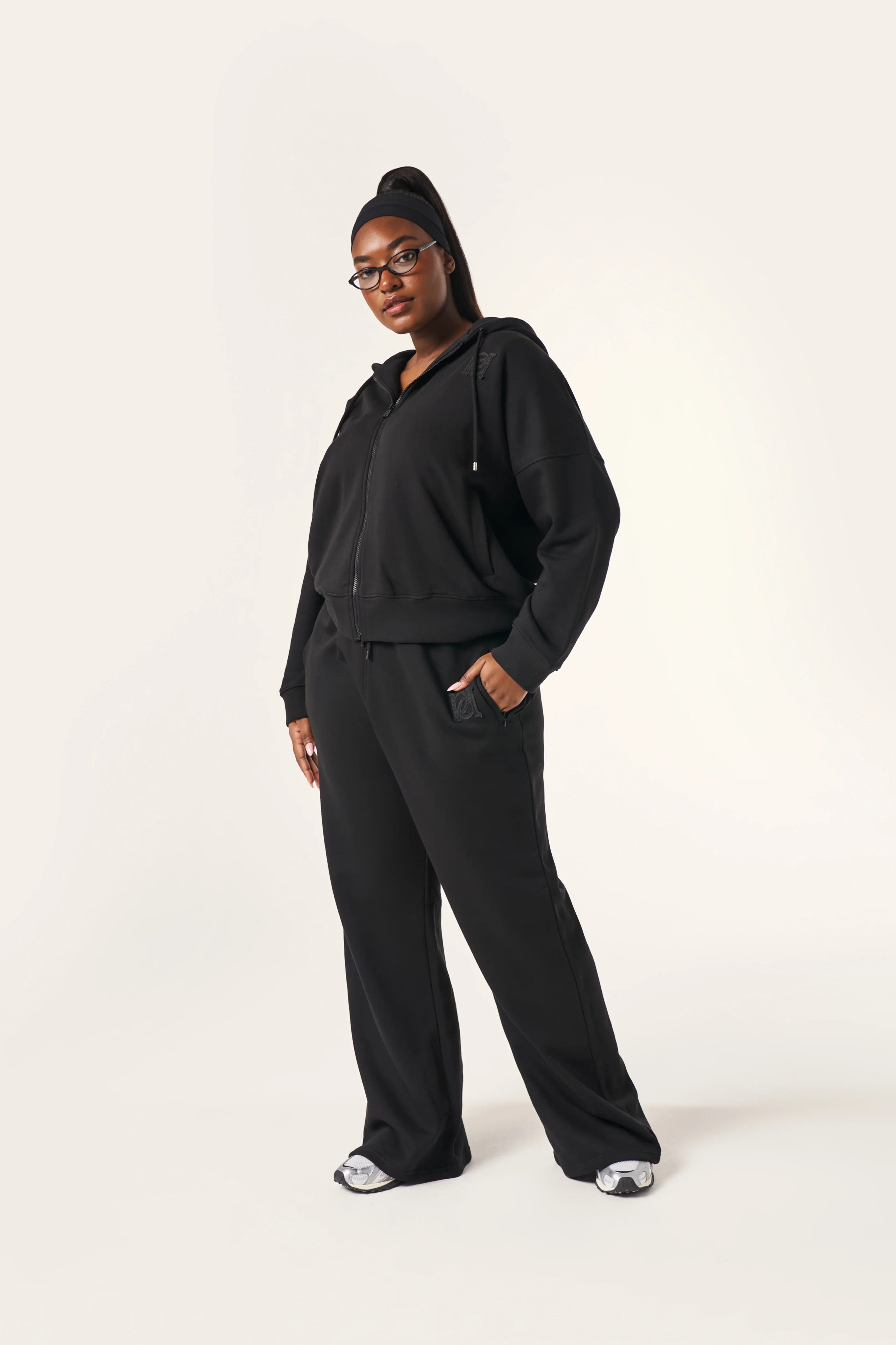 Zip Through Hoodie - Core Black - Image 5