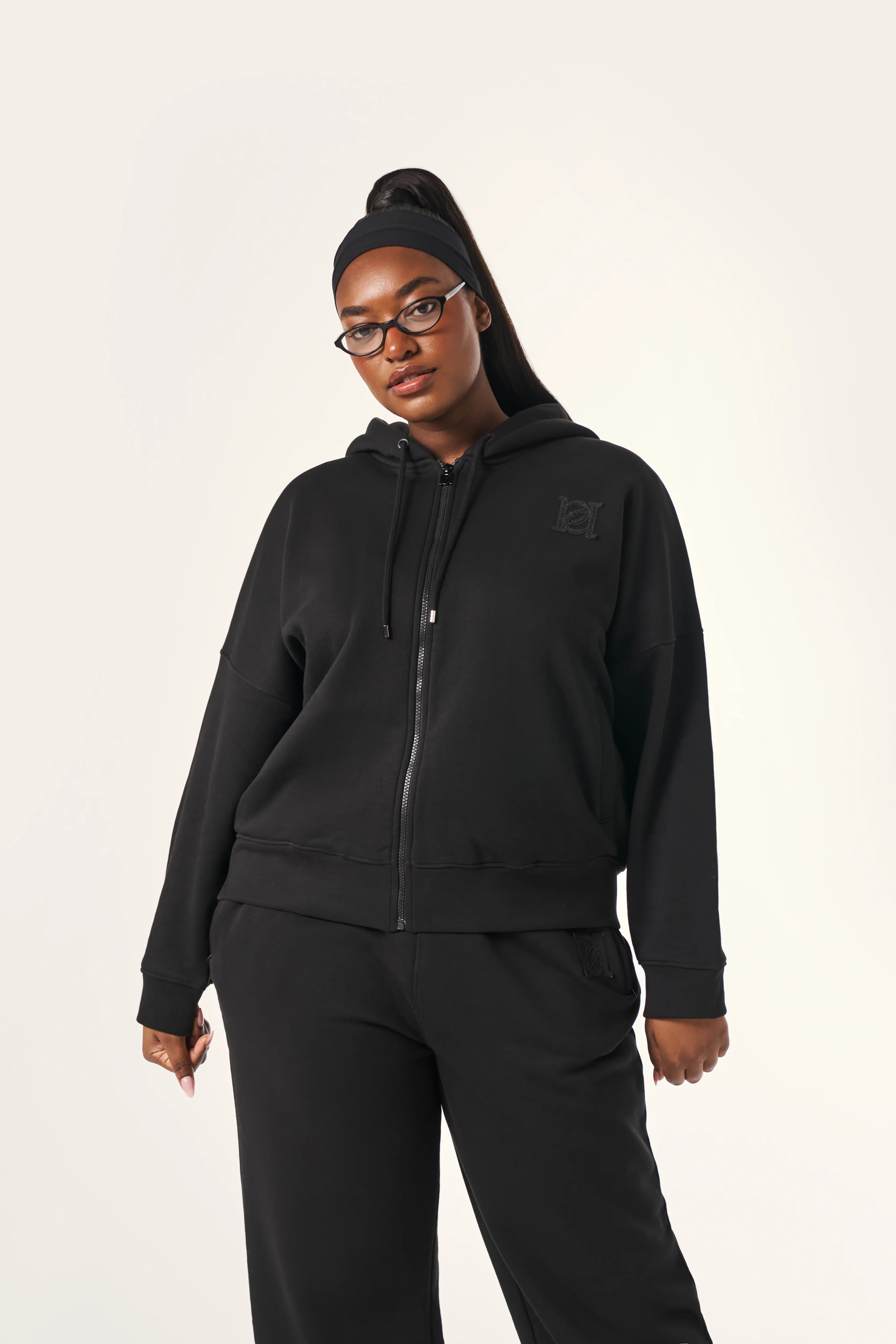 Zip Through Hoodie - Core Black - Image 6