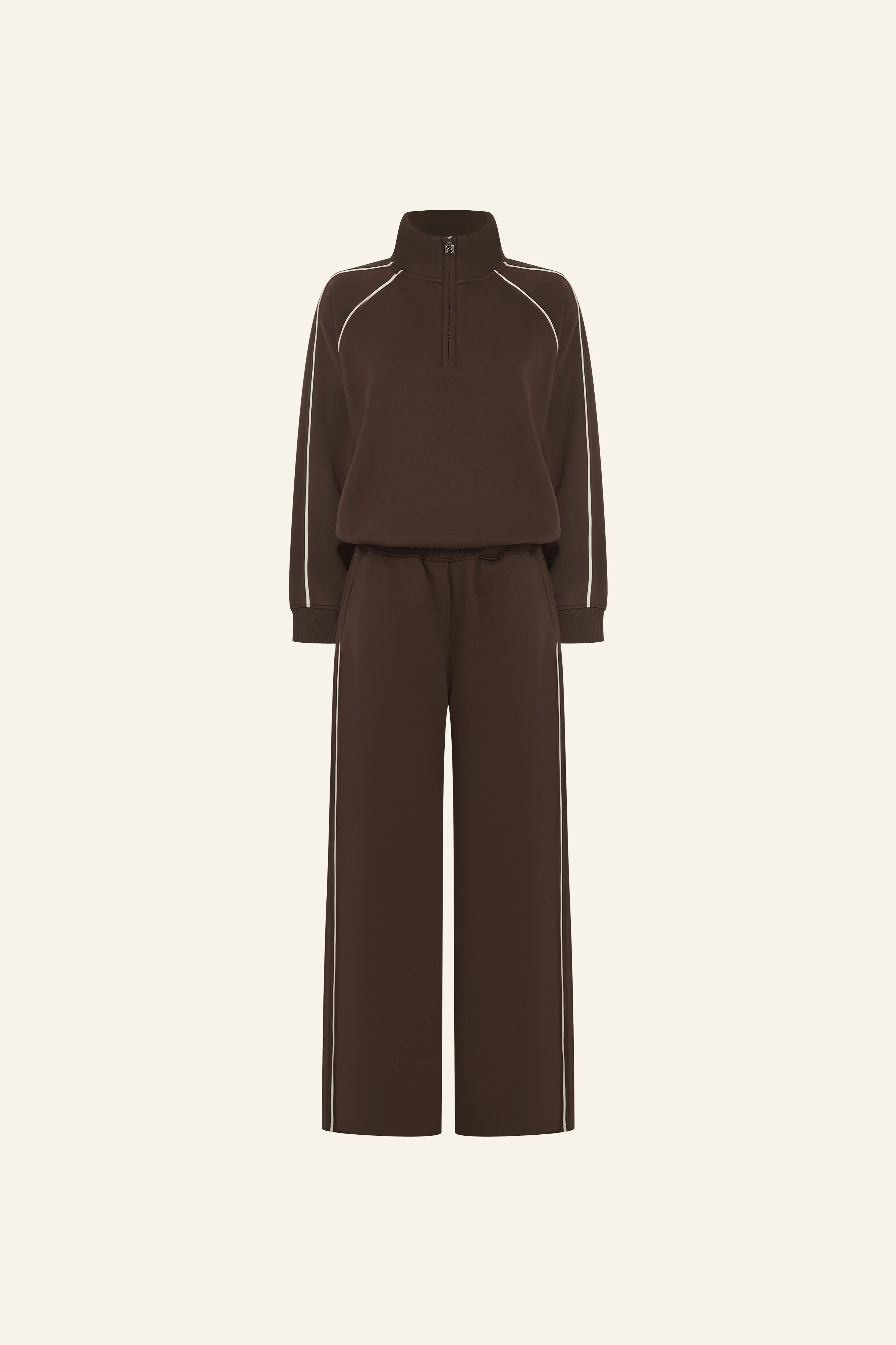 Quarter Zip 2 in 1 Tracksuit - Espresso - Image 13
