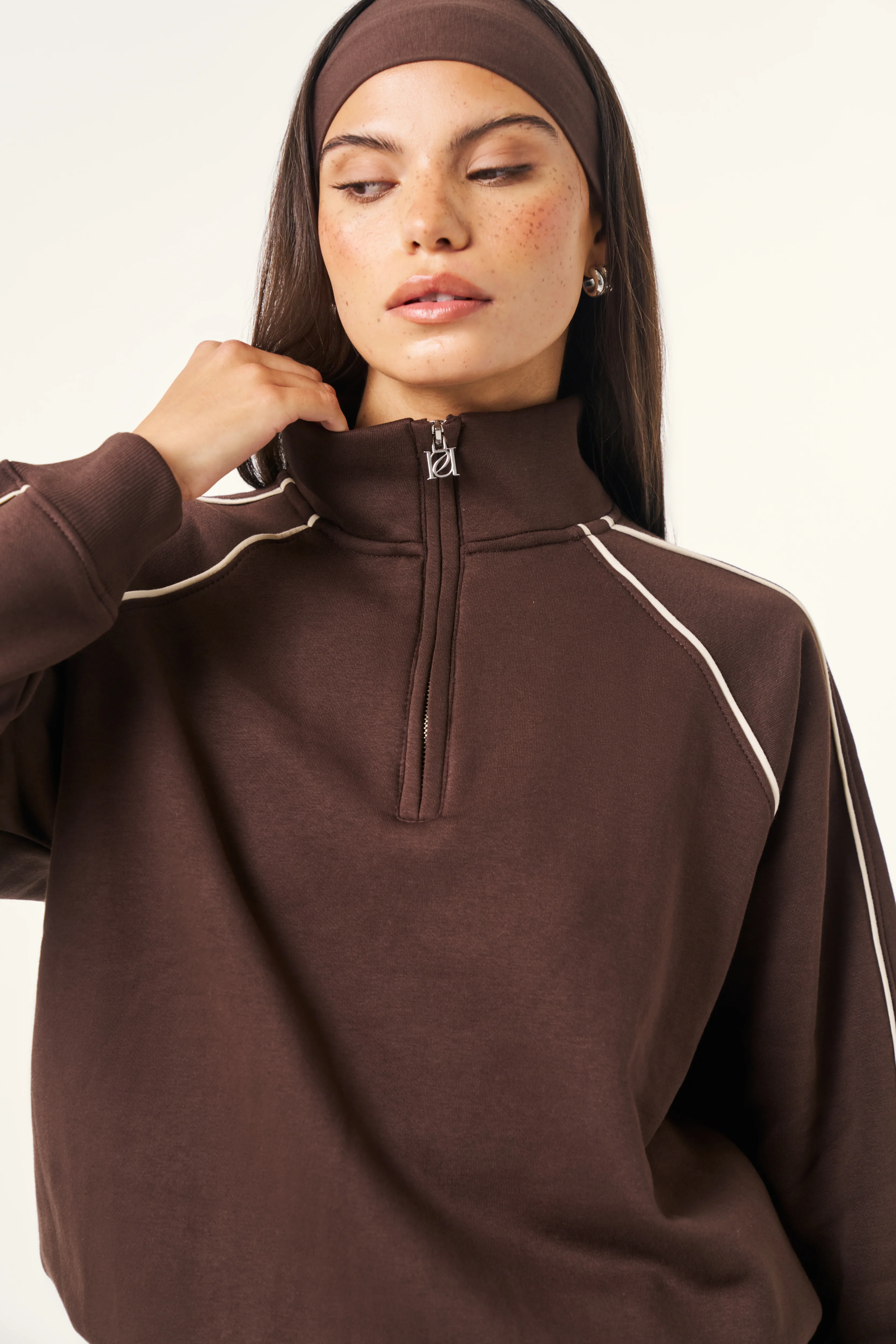 Quarter Zip 2 in 1 Tracksuit - Espresso - Image 3
