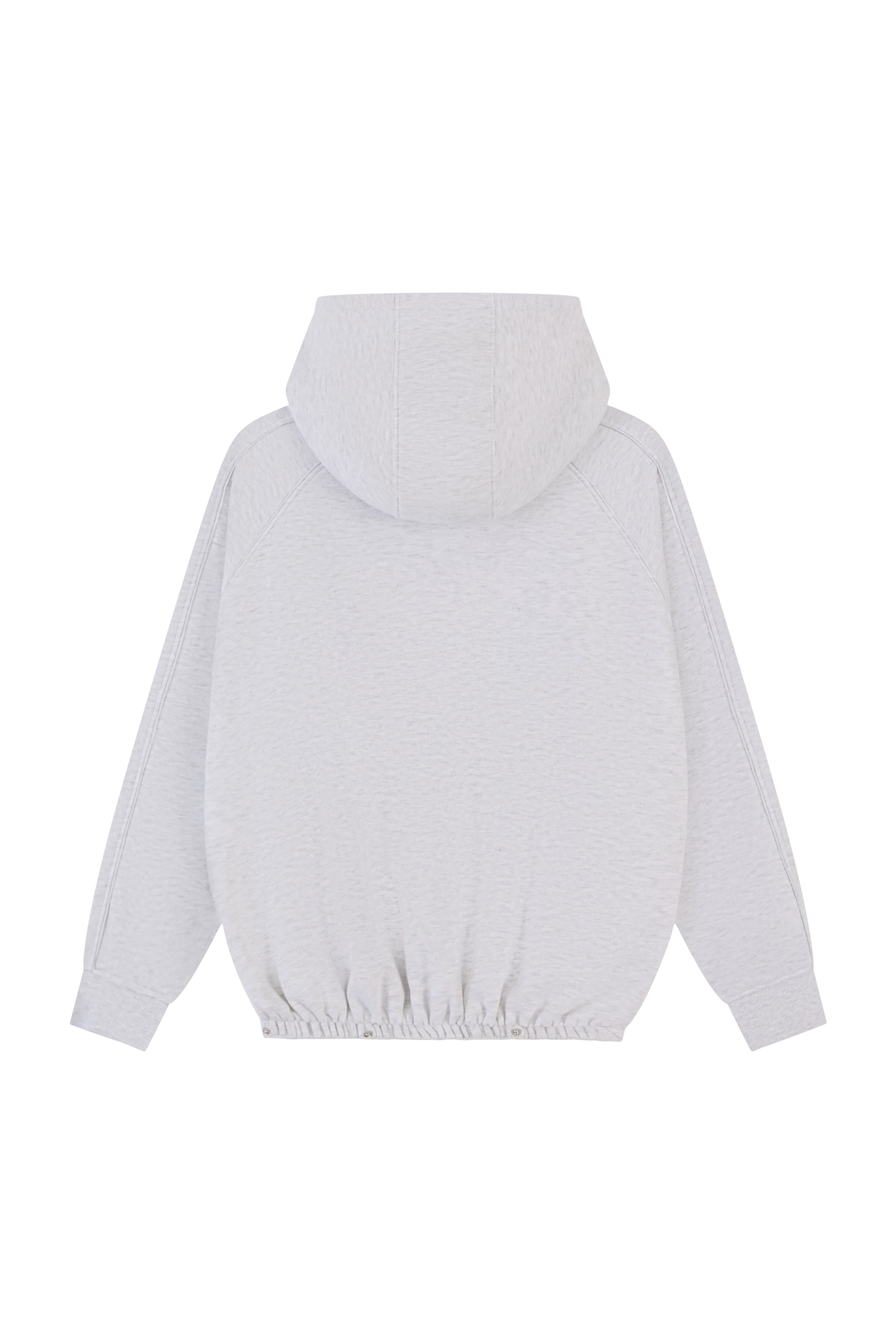 Quarter Zip Hoodie 2-1 Shorts Tracksuit - Grey Marl - Image 13