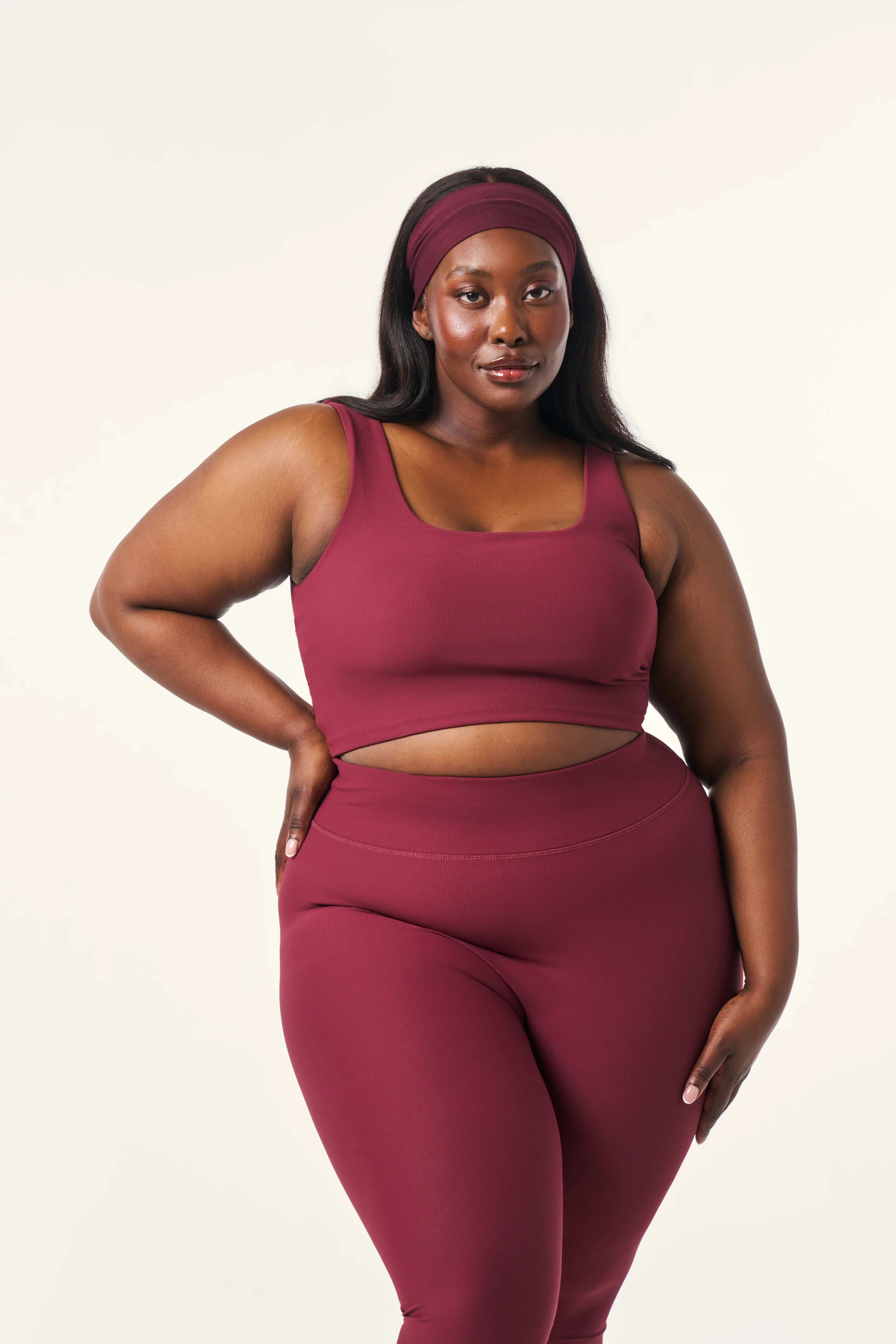 The Sculpt Built In Sports Bra - Dark Cherry - Image 3