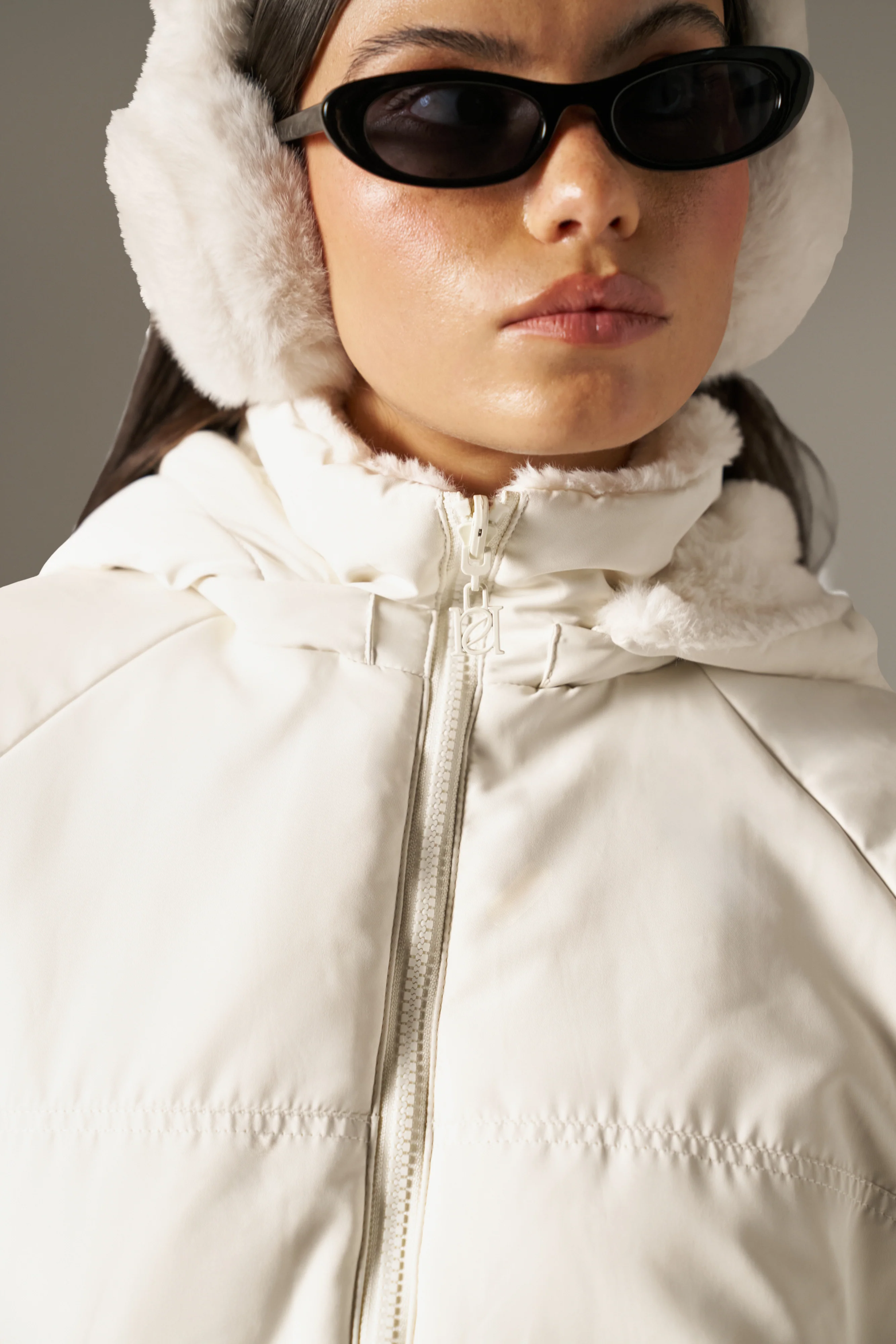 Reversible Faux Fur Coat - Crème - Image 3