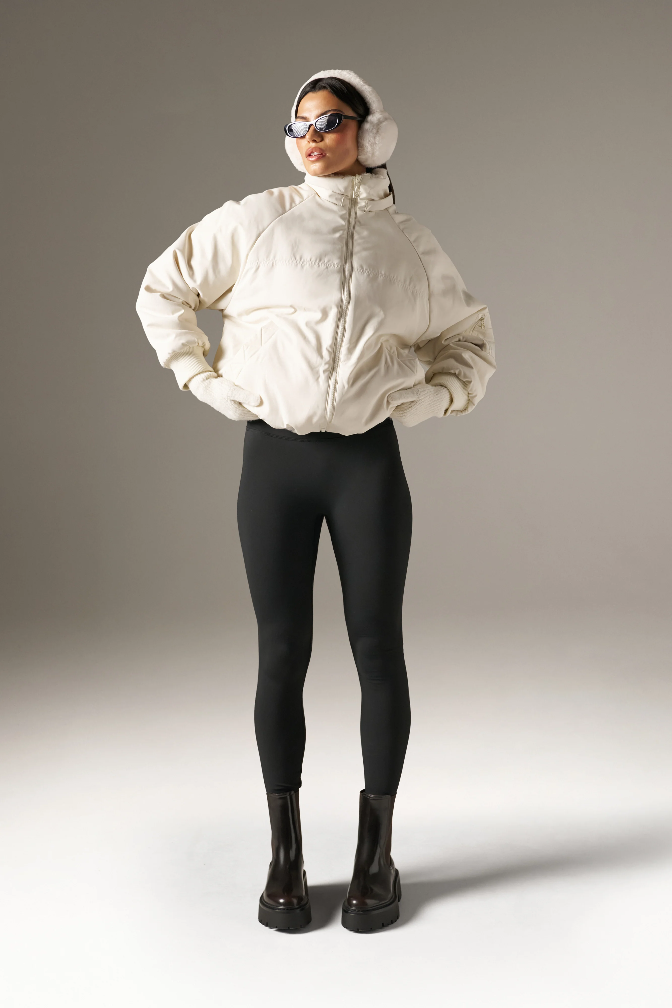 Reversible Faux Fur Coat - Crème - Image 7