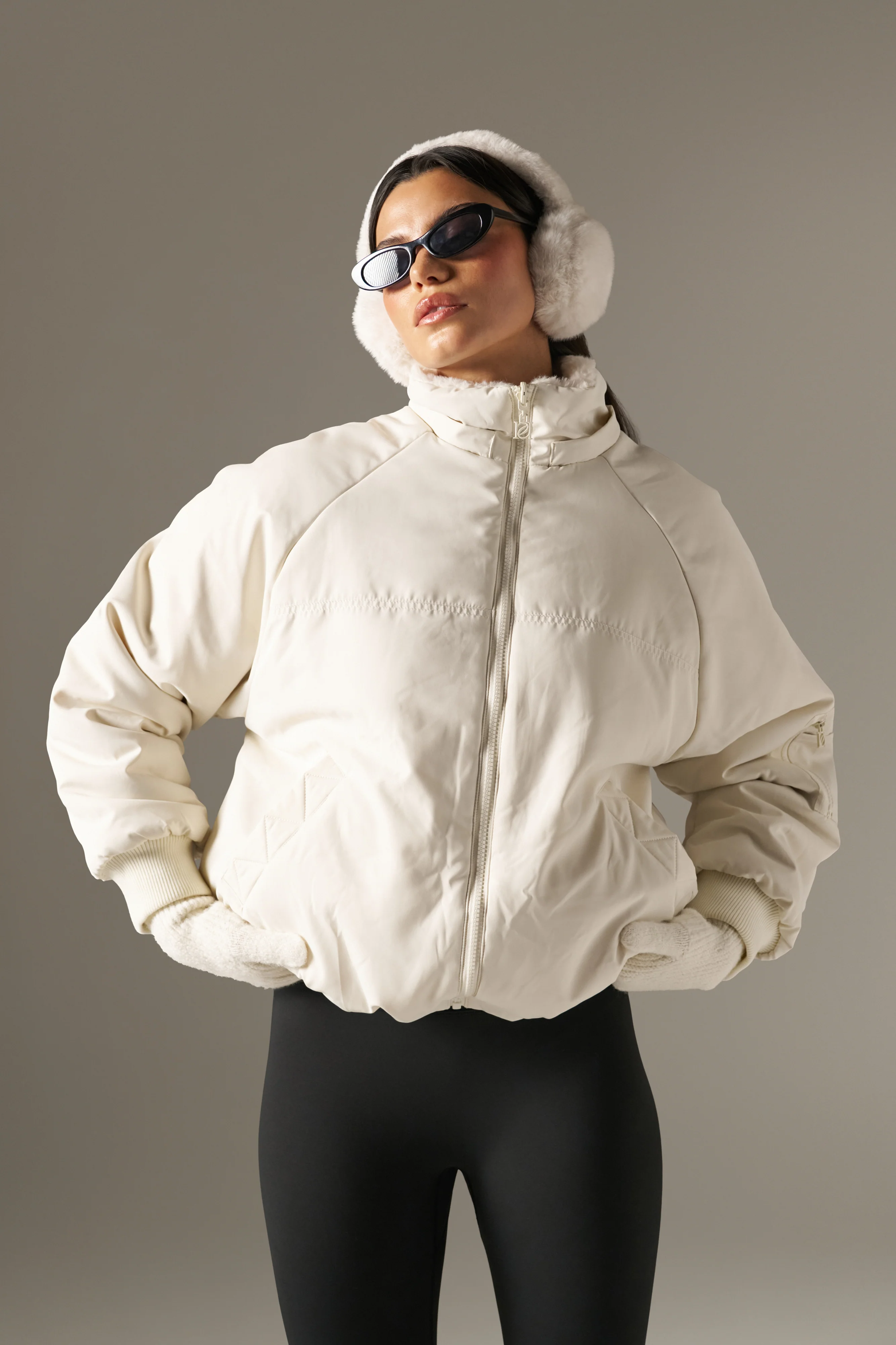 Reversible Faux Fur Coat - Crème - Image 8