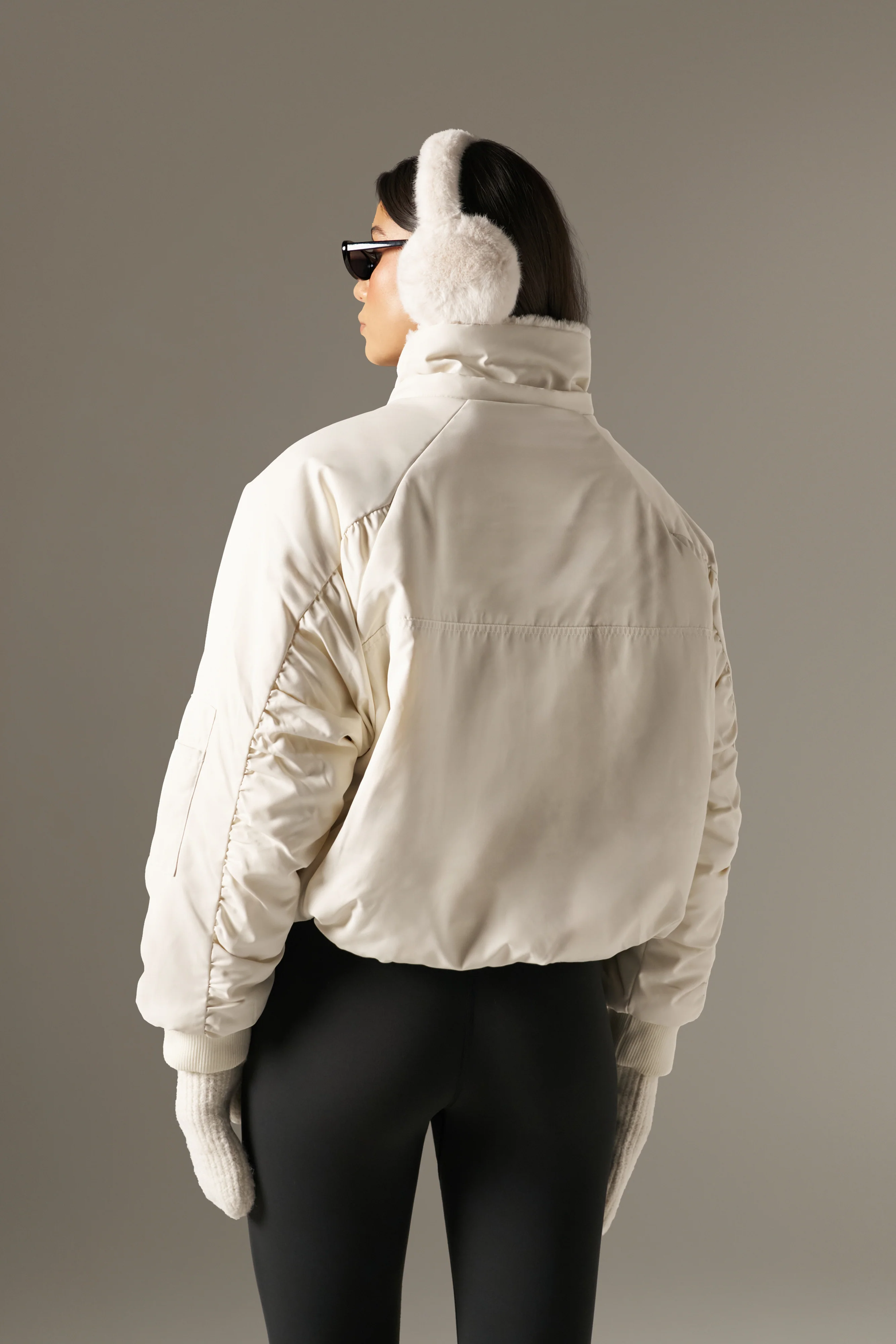 Reversible Faux Fur Coat - Crème - Image 9