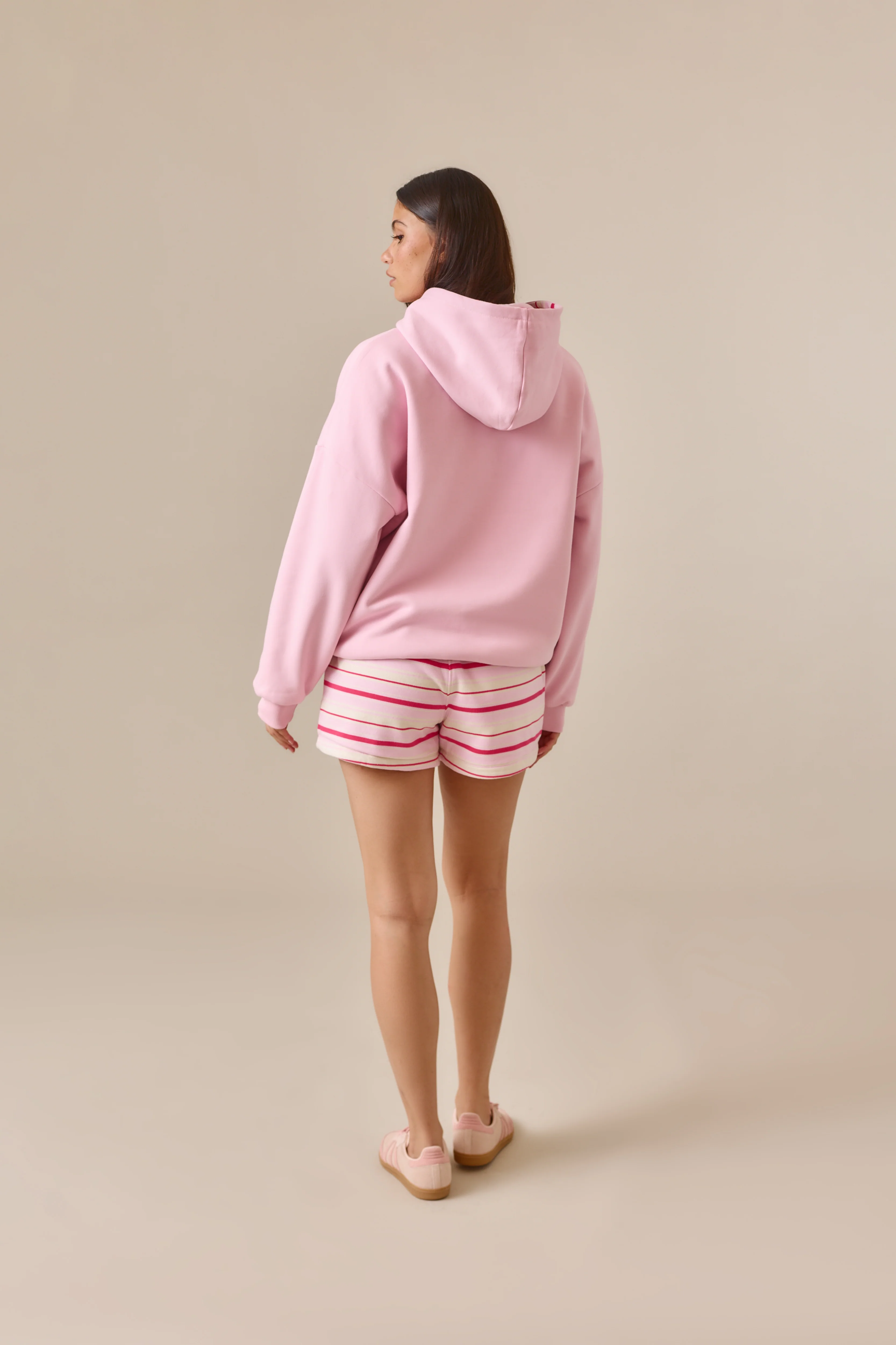 Reversible Stripe High Waist Shorts - Ballerina Pink - Image 9