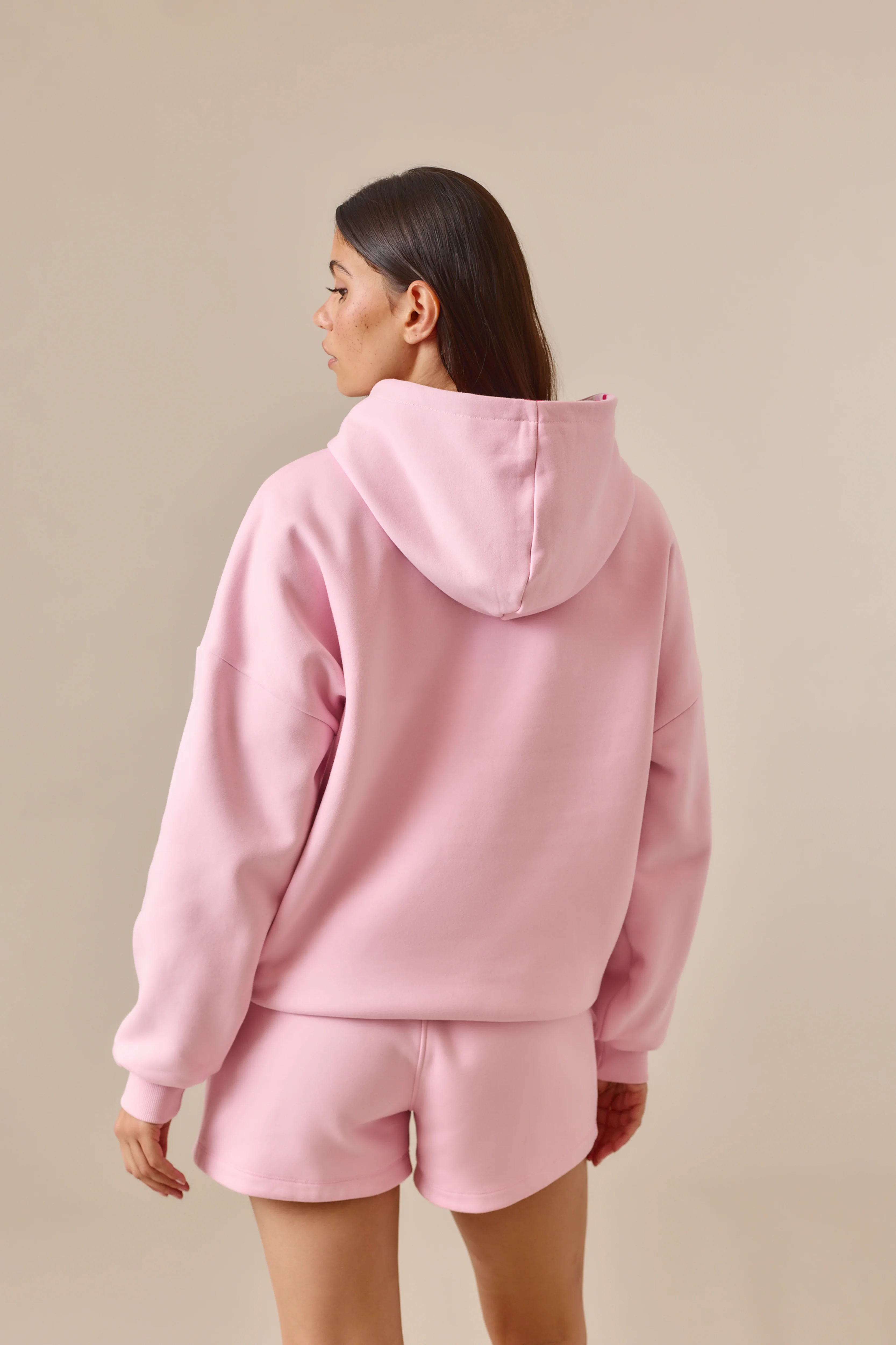 Reversible Stripe Oversized Hoodie - Ballerina Pink - Image 11
