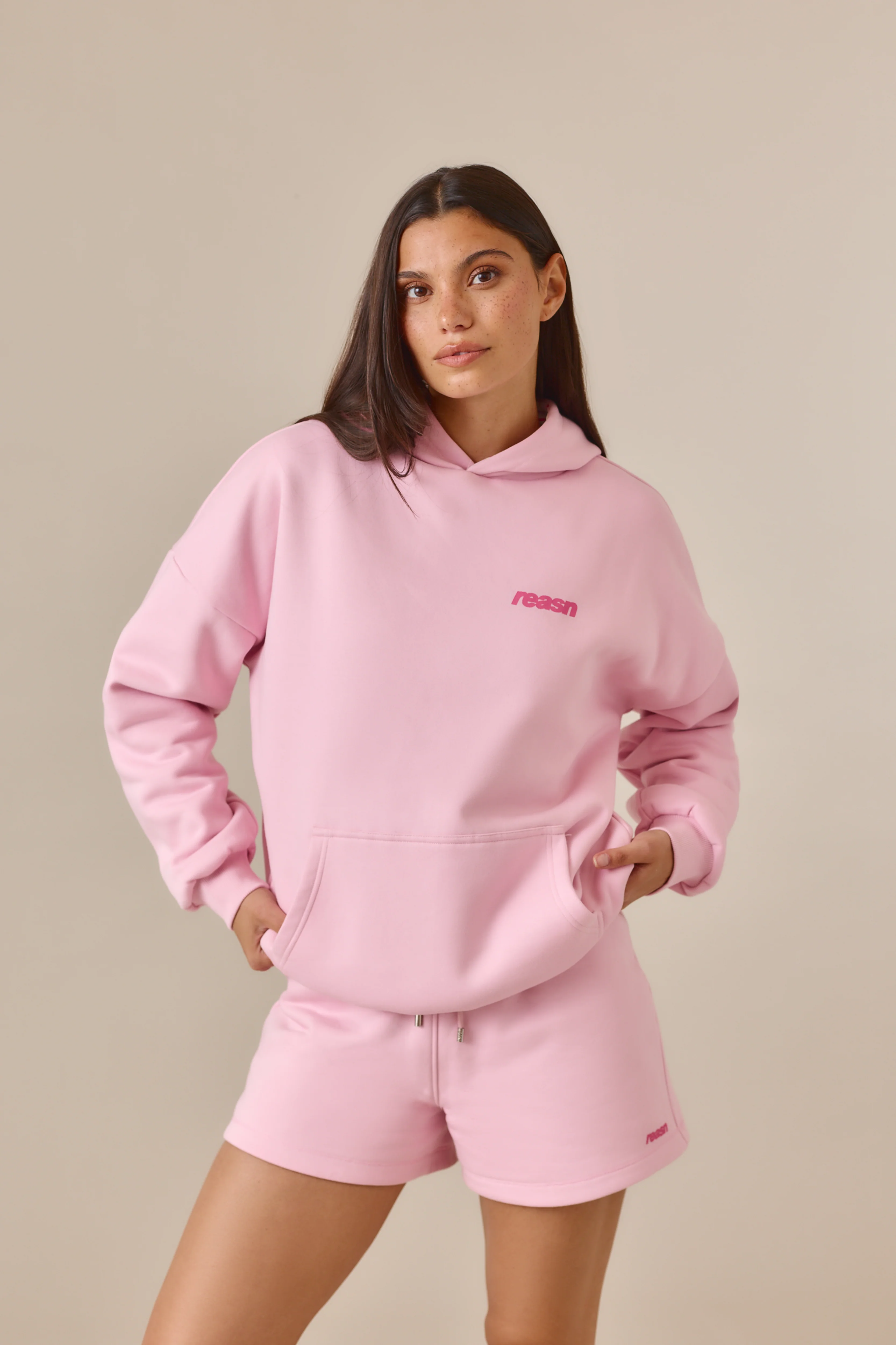 Reversible Stripe Oversized Hoodie - Ballerina Pink - Image 4