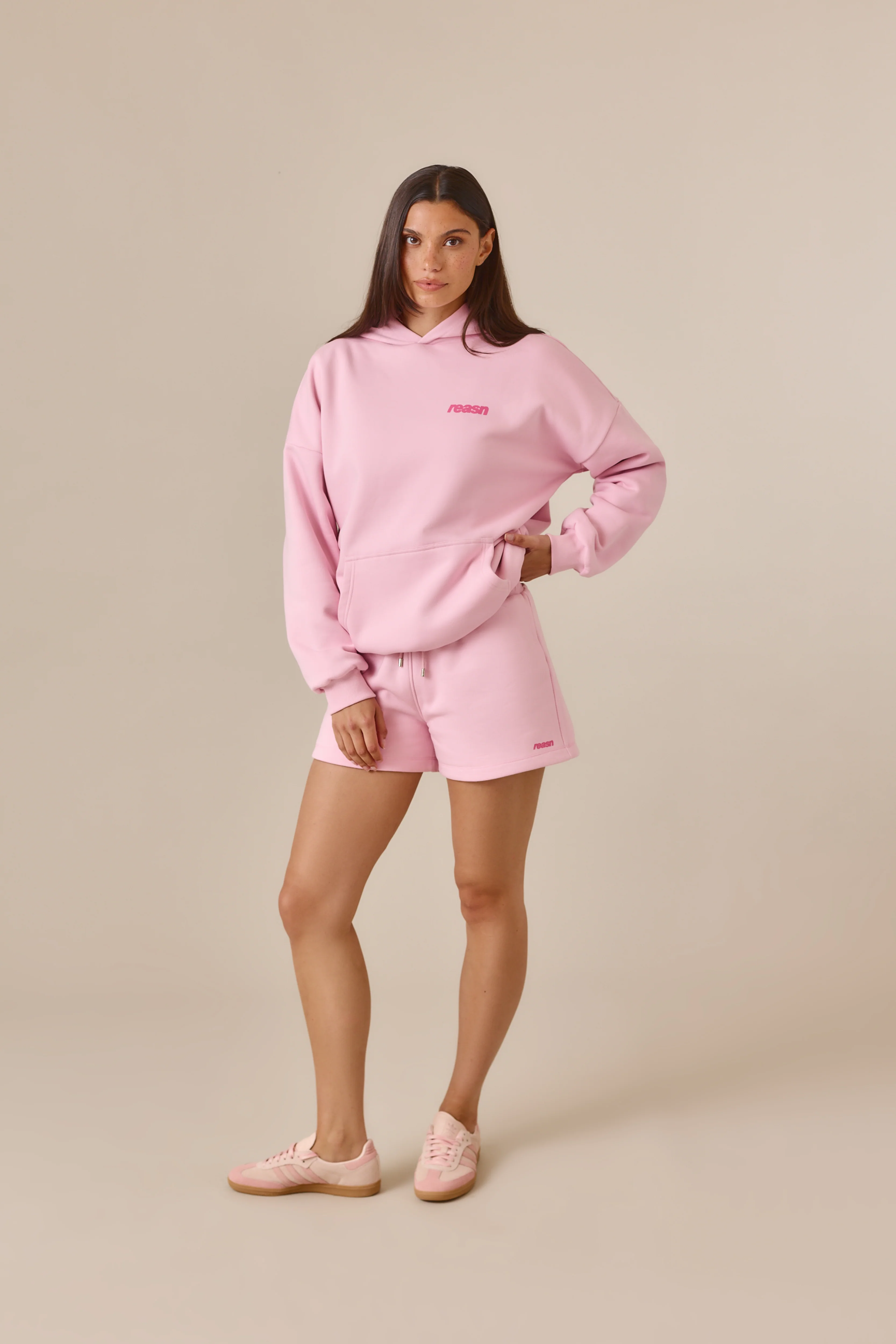 Reversible Stripe Oversized Hoodie - Ballerina Pink - Image 9
