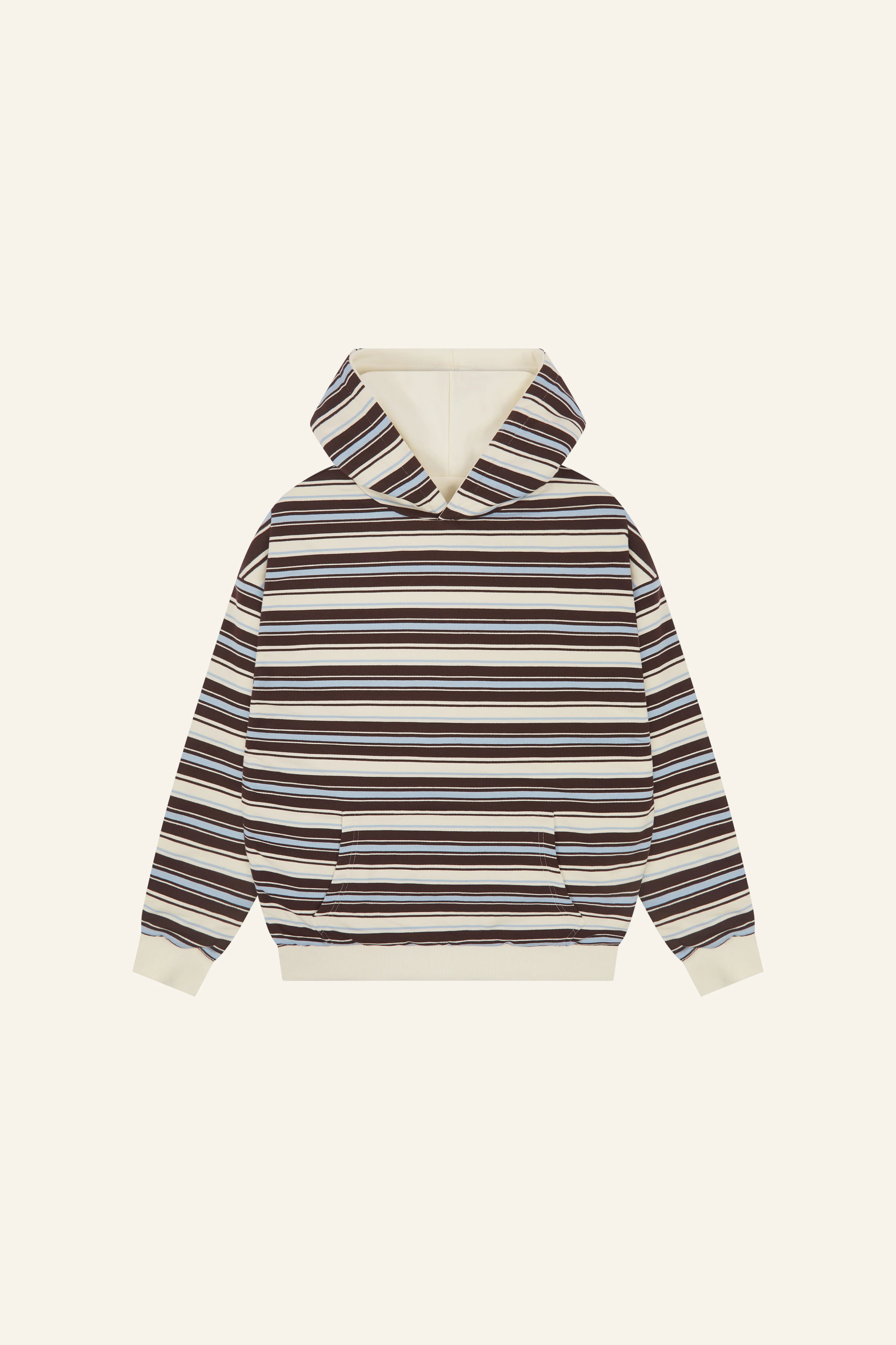Reversible Stripe Oversized Hoodie - Crème - Image 15