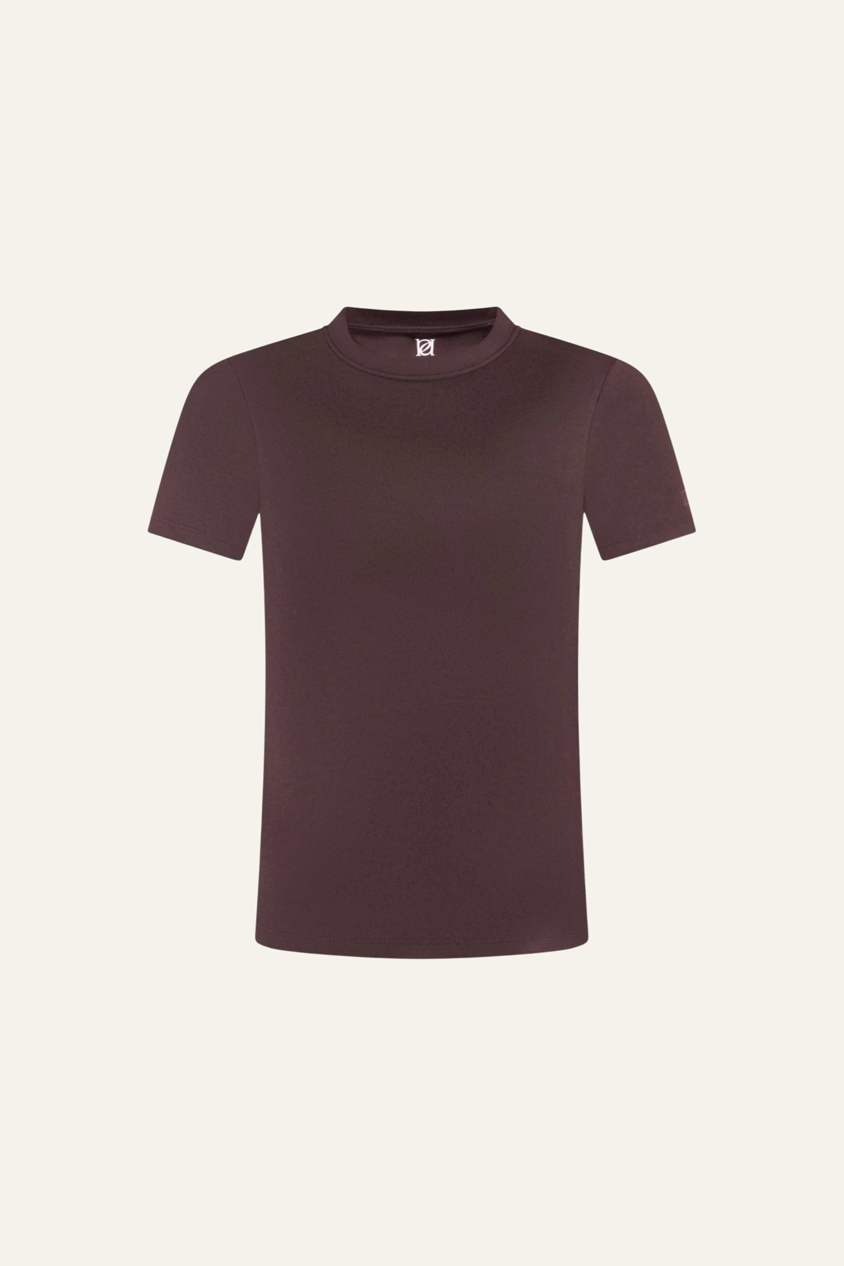 Sculpting Built In Bra Short Sleeve Baby Tee - Espresso - Image 11