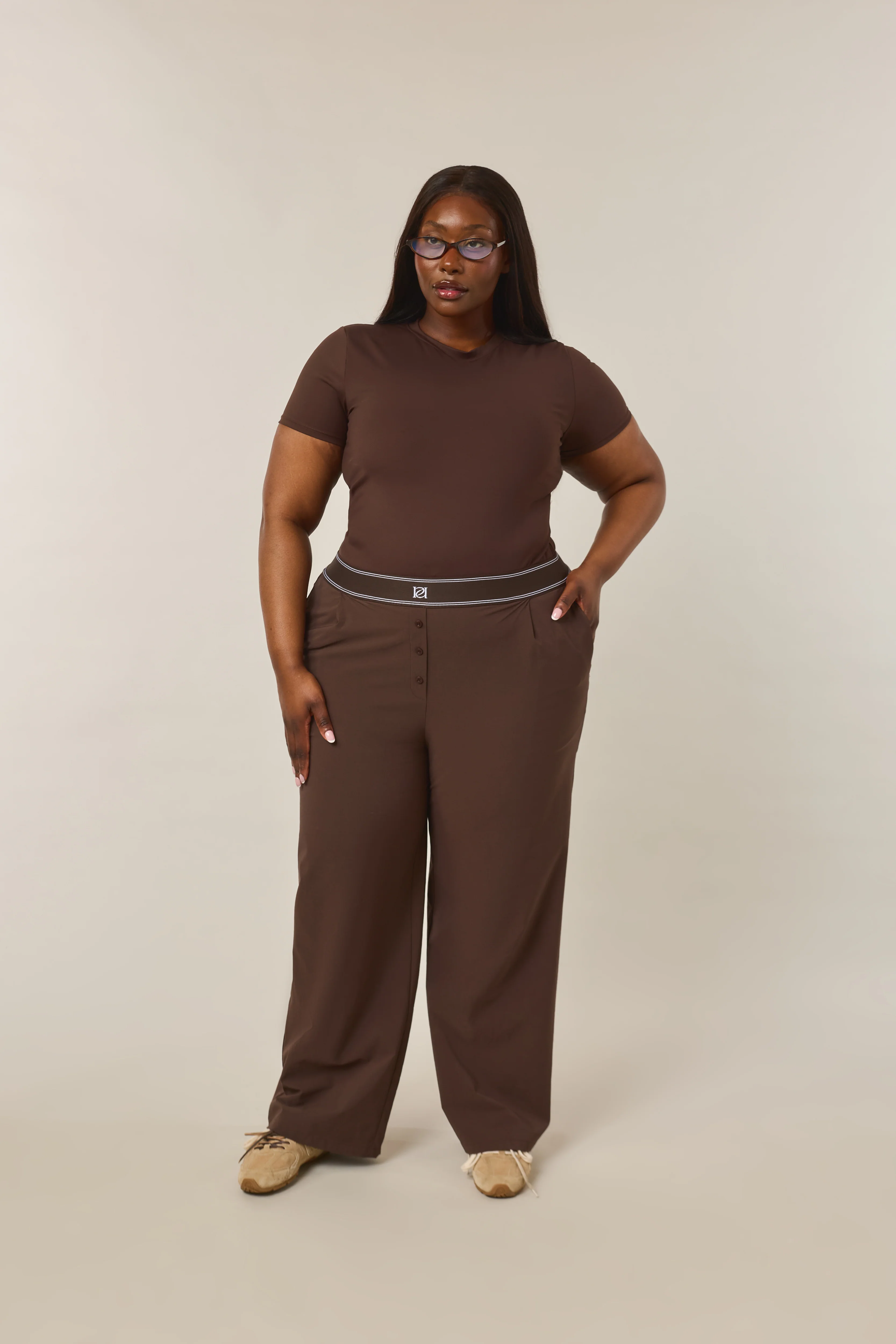 Sculpting Built In Bra Short Sleeve Baby Tee - Espresso - Image 8