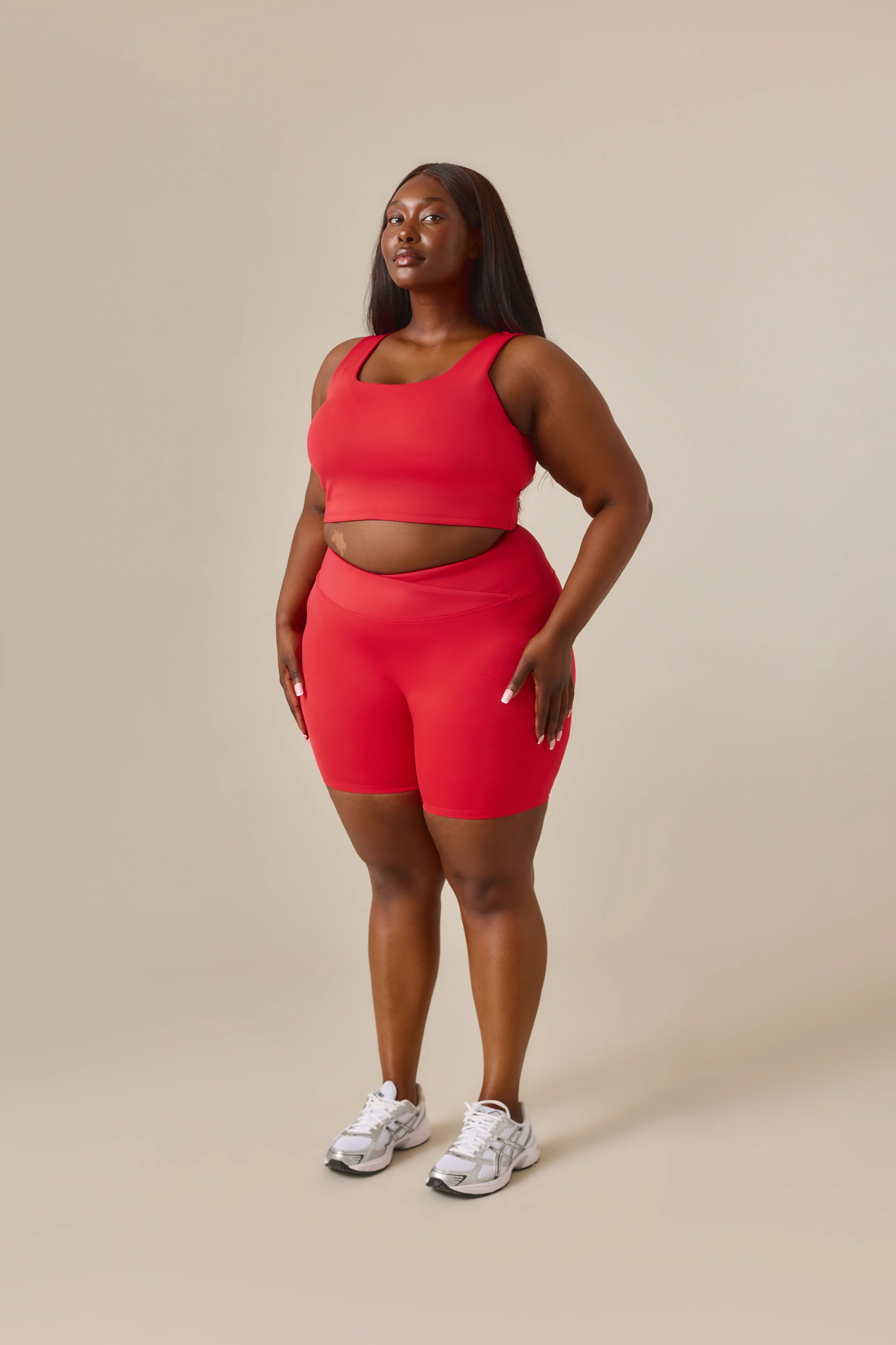 Smoothform Wrap Waistband Cycling Shorts - Jalapeño Red - Image 7