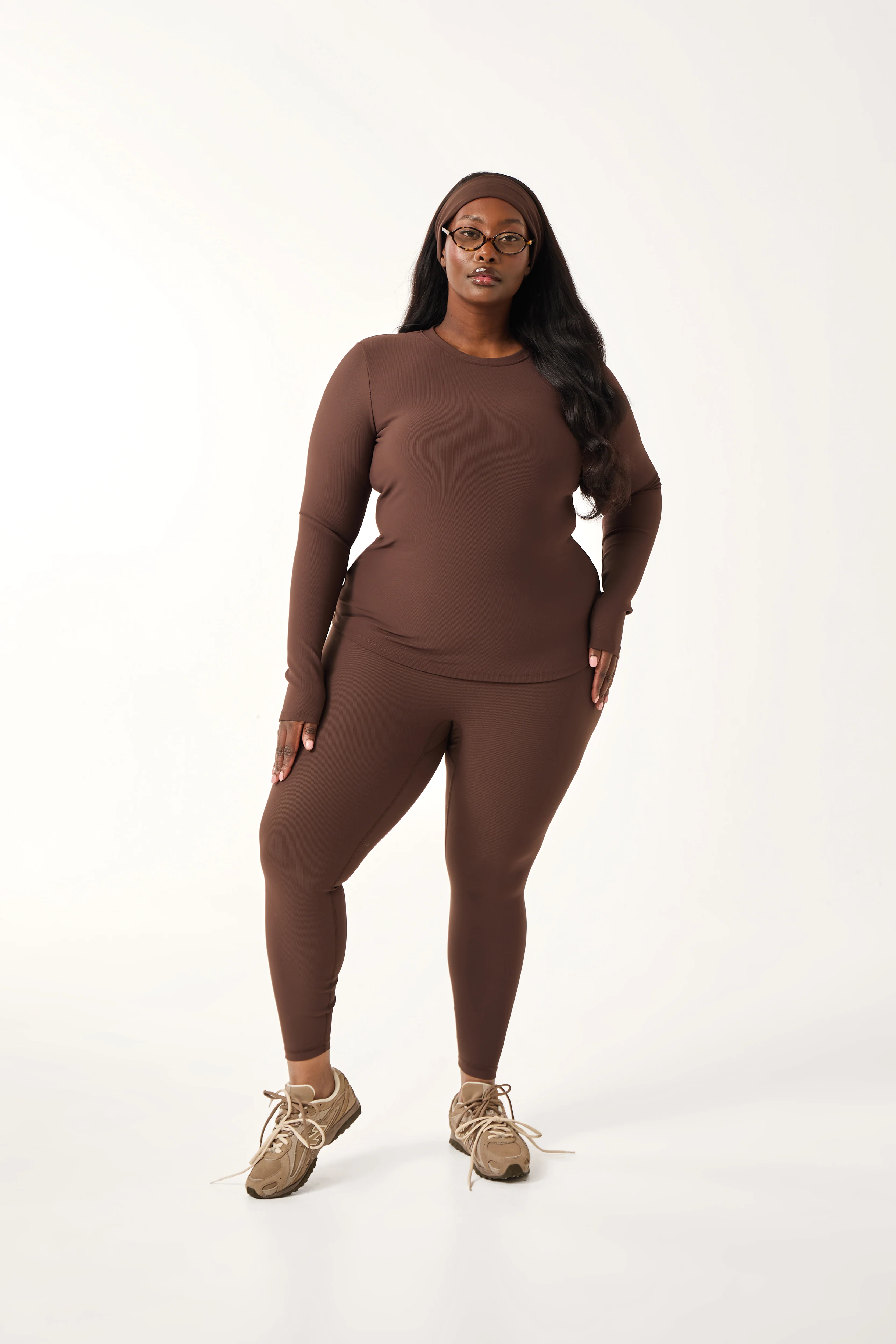 The Sculpt Crew Neck Built In Bra Top - Espresso - Image 5
