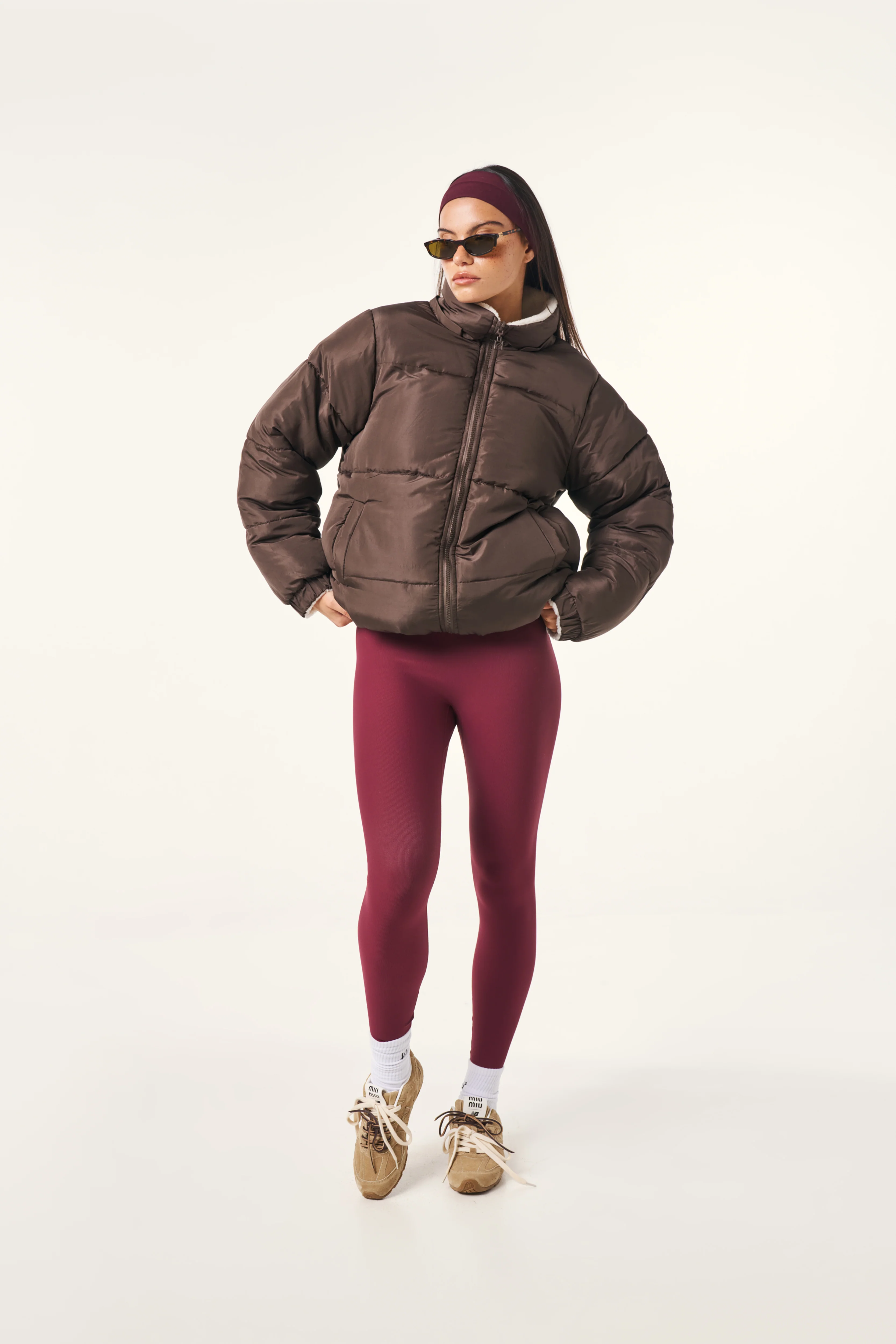 The Sculpt High Waist Leggings - Dark Cherry - Image 3