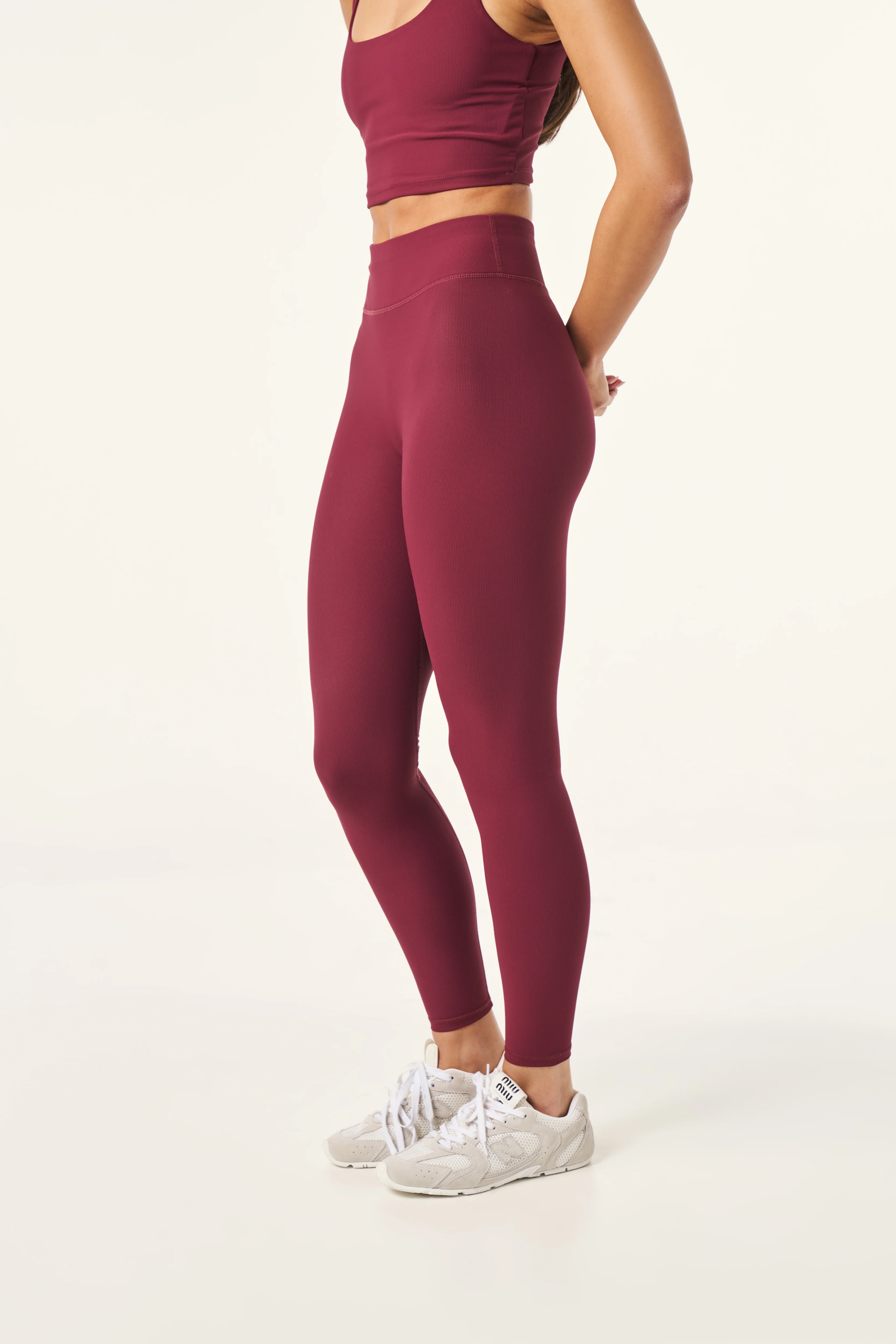 The Sculpt High Waist Leggings - Dark Cherry - Image 4