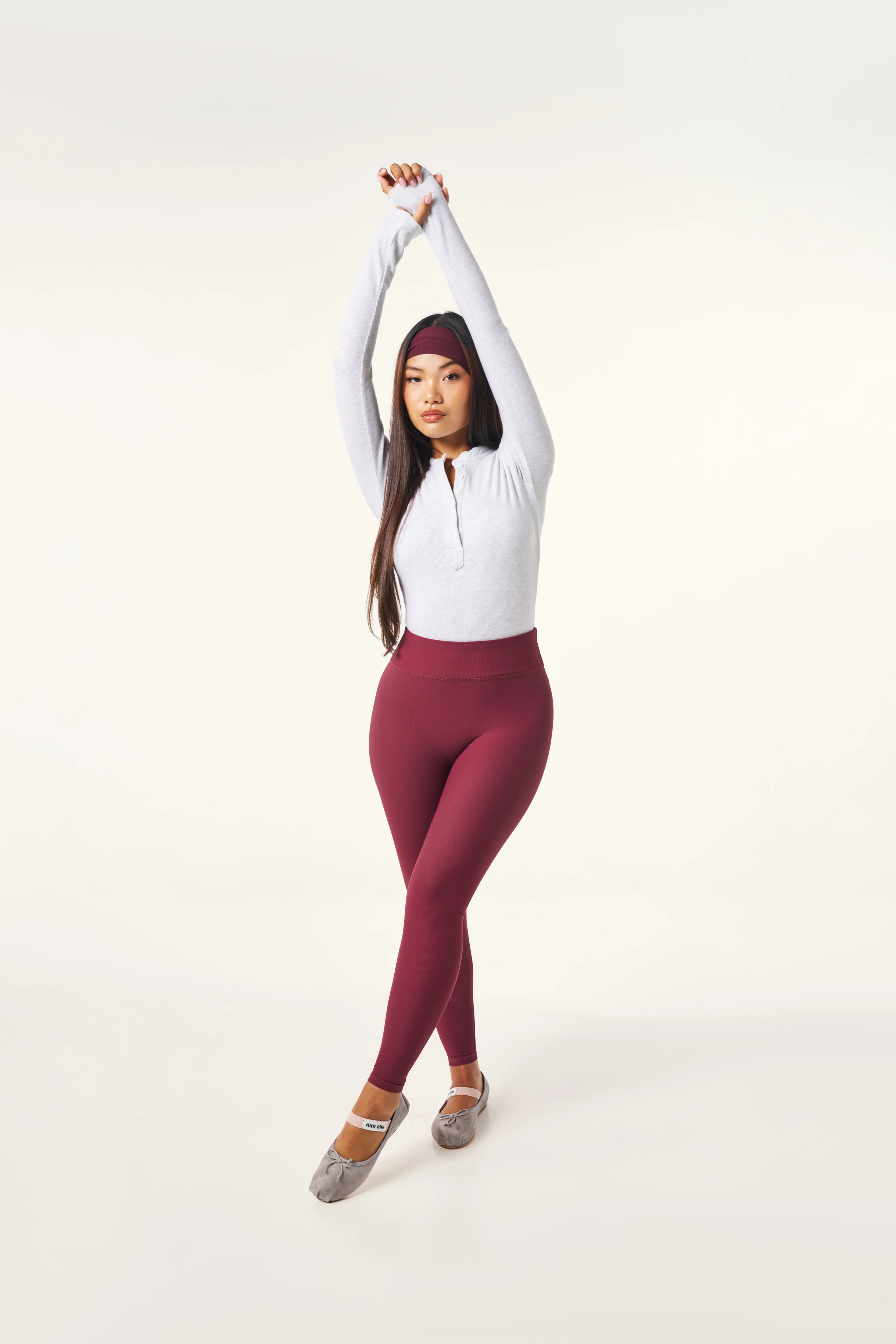 The Sculpt High Waist Leggings - Dark Cherry - Image 5