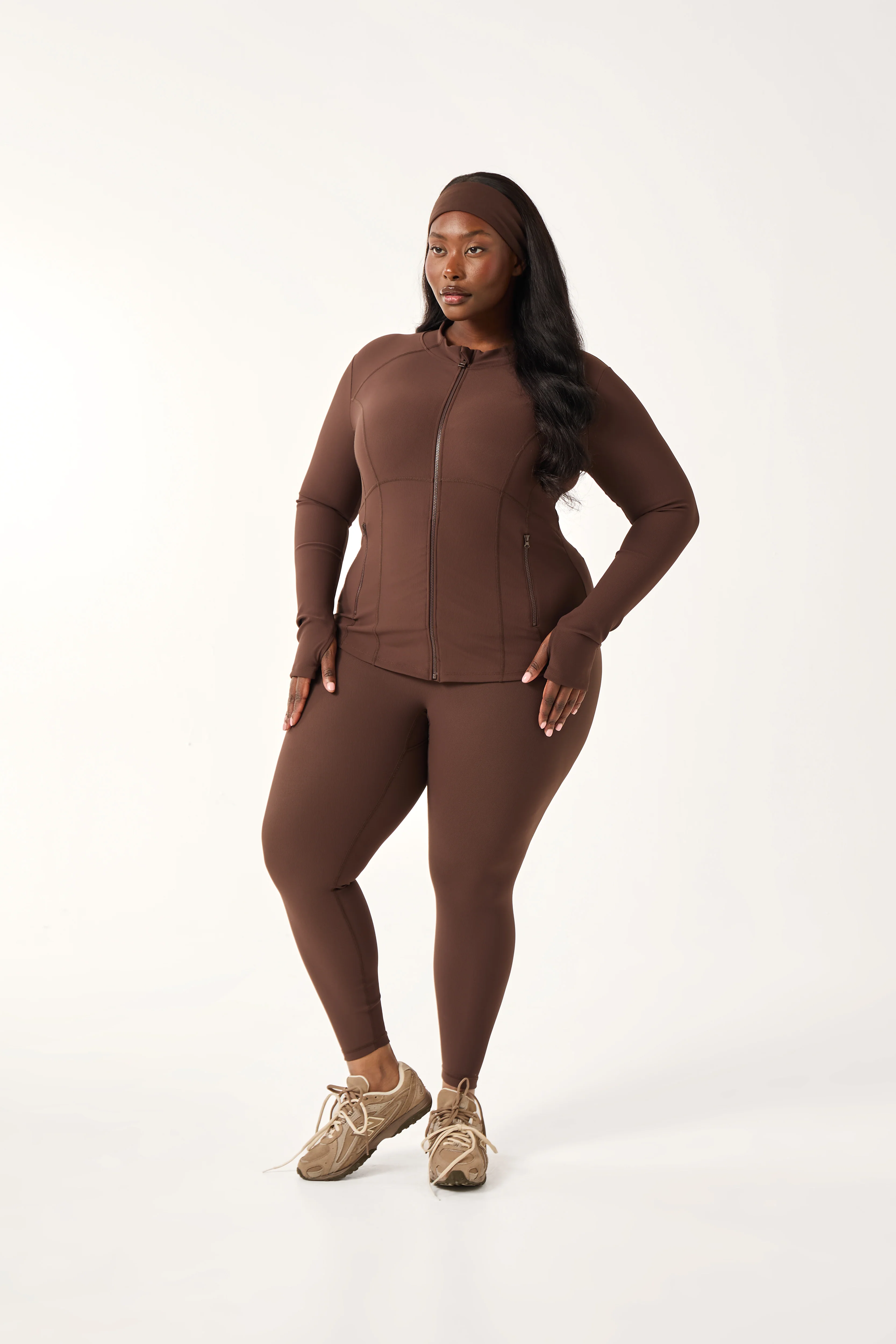 The Sculpt Zip Through Jacket - Espresso - Image 6