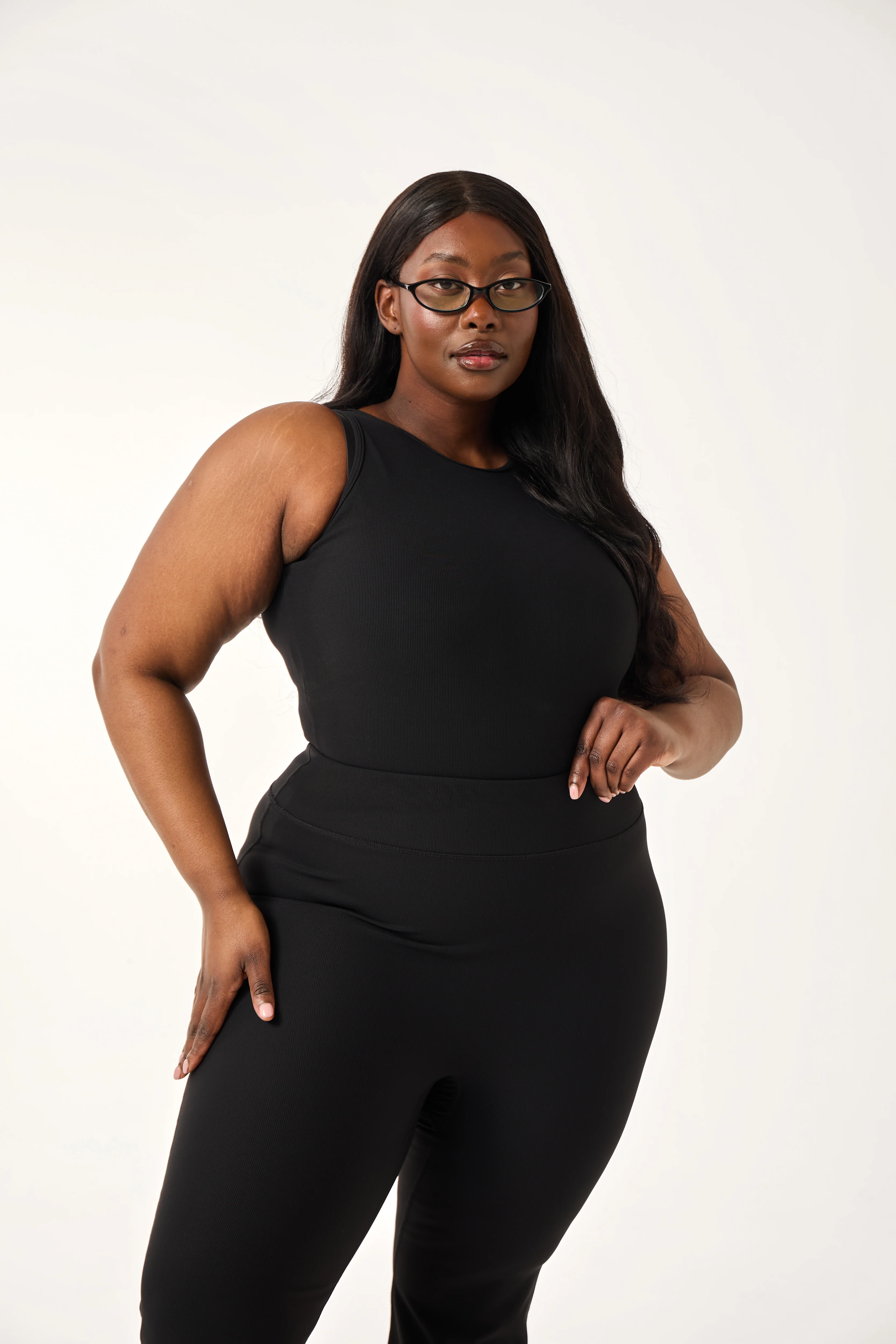 The Sculpt Built In Bra Racer Neck Bodysuit - Core Black - Image 11
