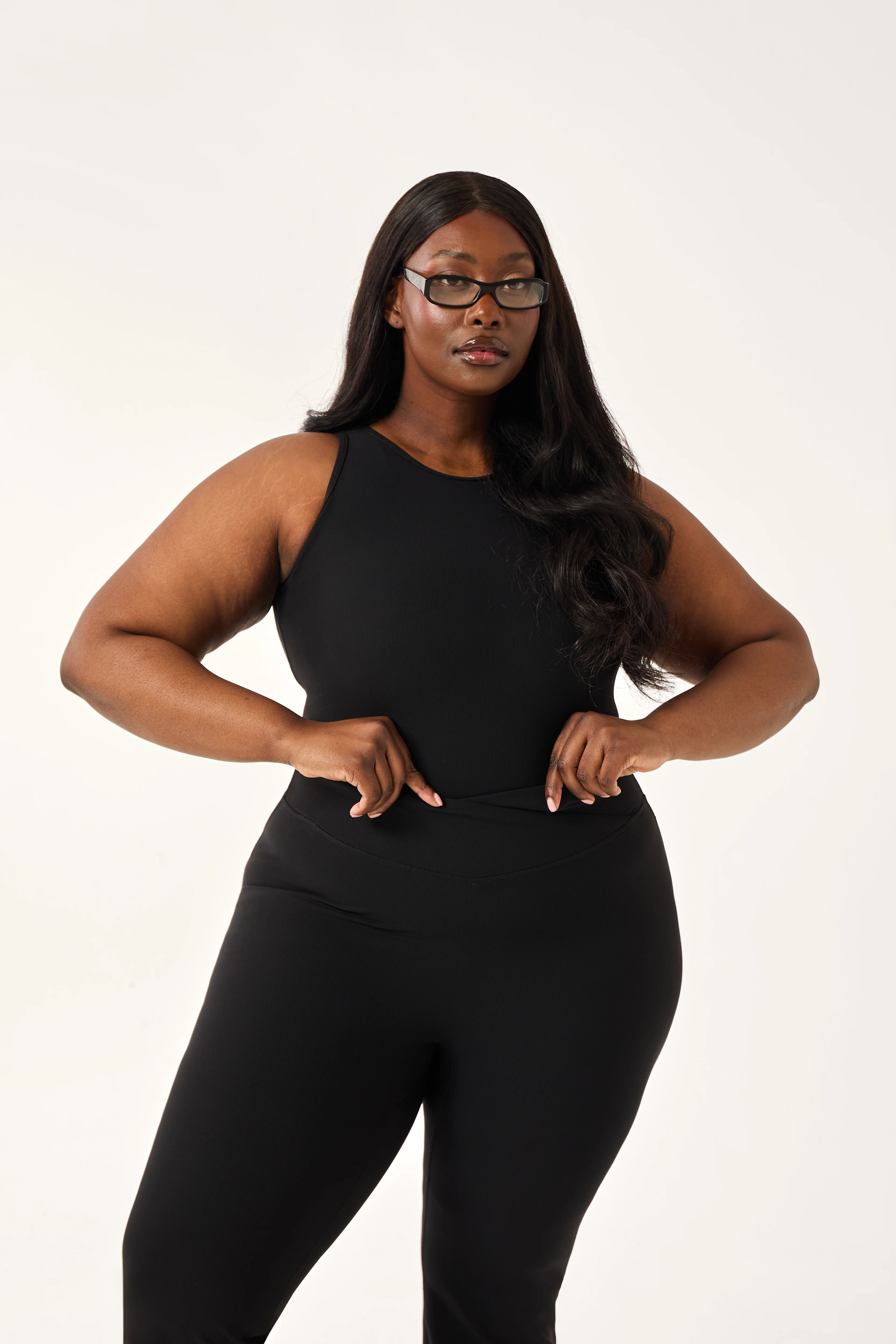 The Sculpt Built In Bra Racer Neck Bodysuit - Core Black - Image 9