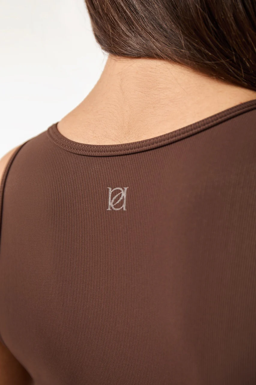 The Sculpt Built In Bra Racer Neck Bodysuit - Espresso - Image 5