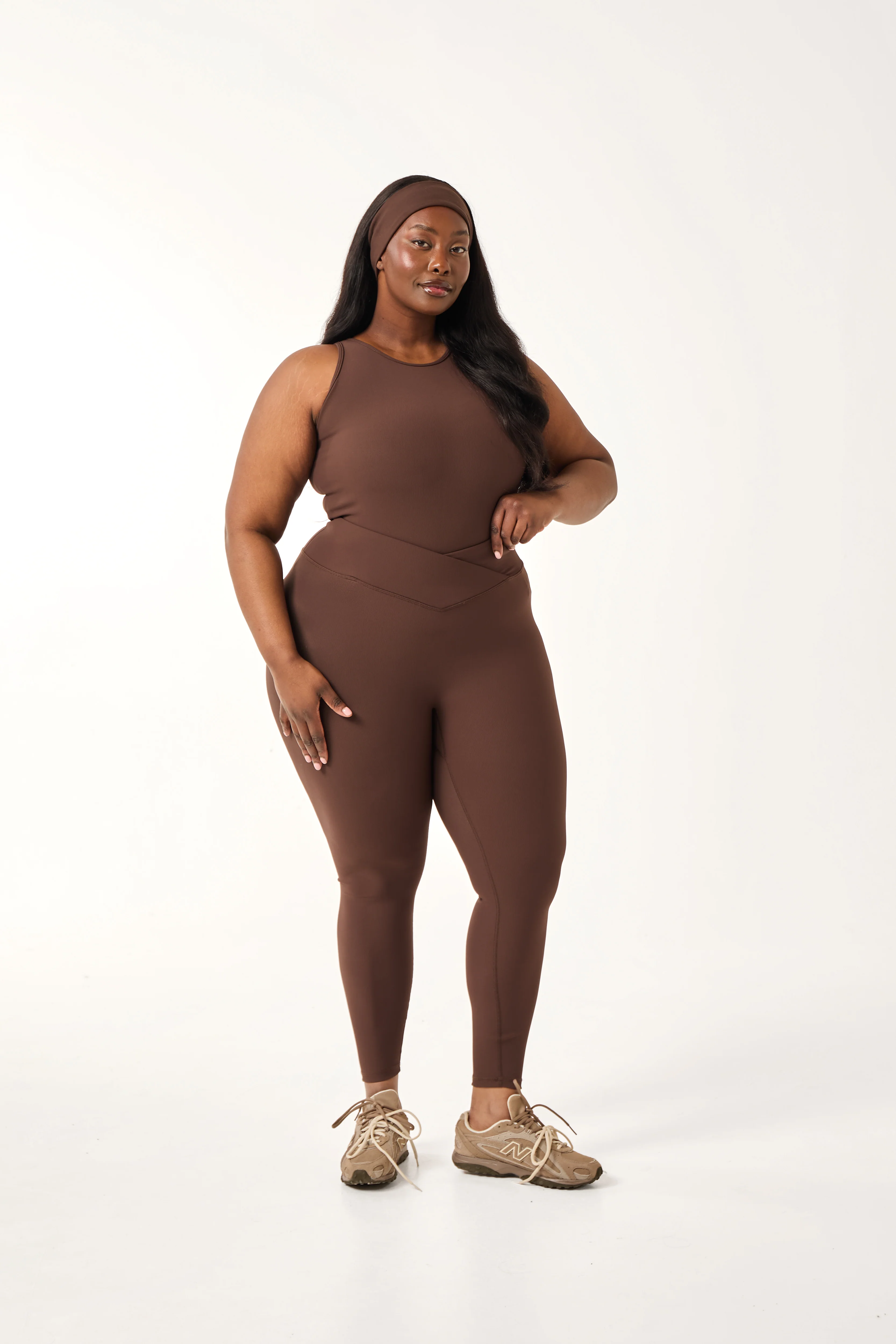 The Sculpt Built In Bra Racer Neck Bodysuit - Espresso - Image 7