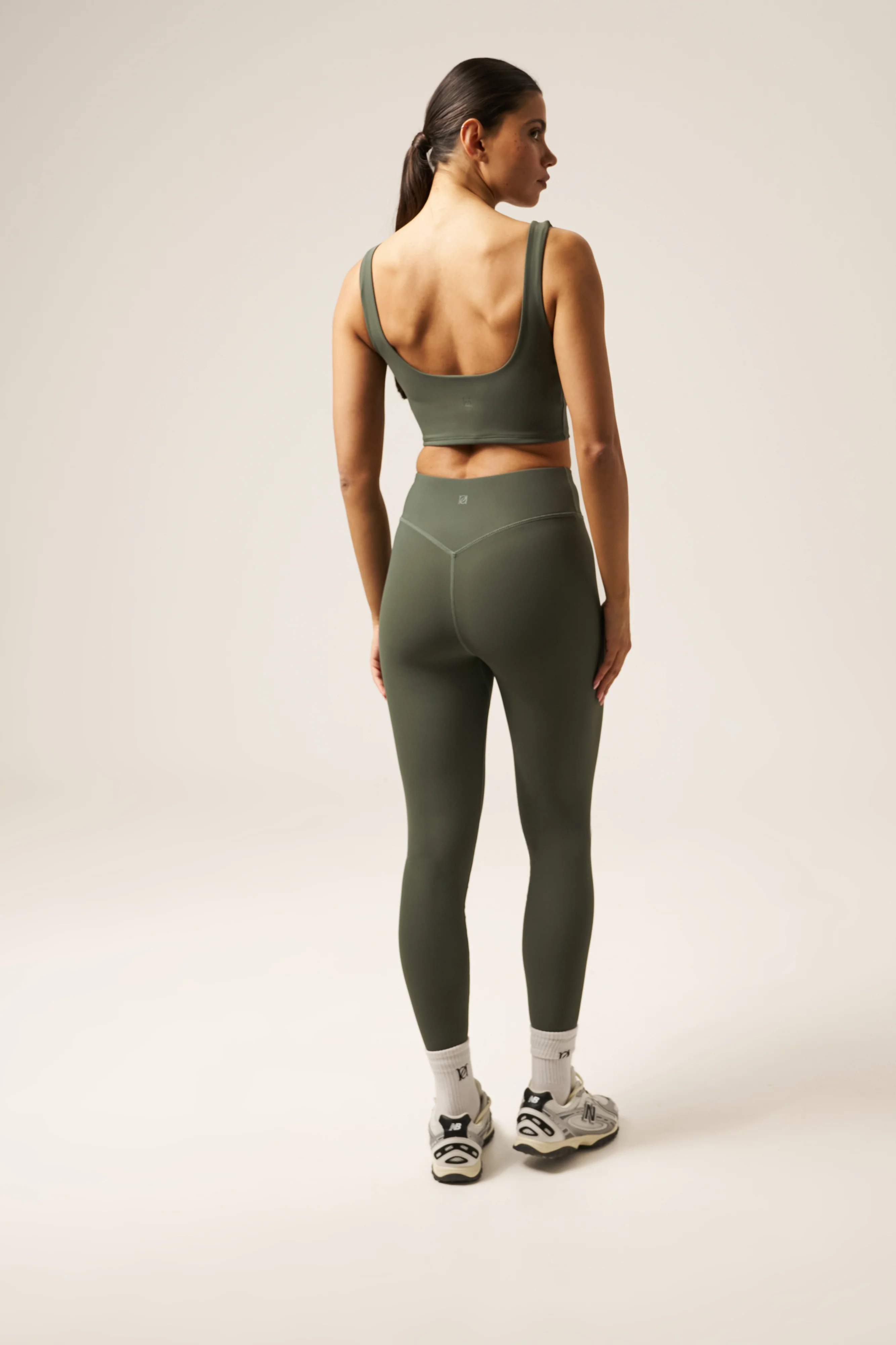The Sculpt Built In Sports Bra - Dusty Khaki - Image 3